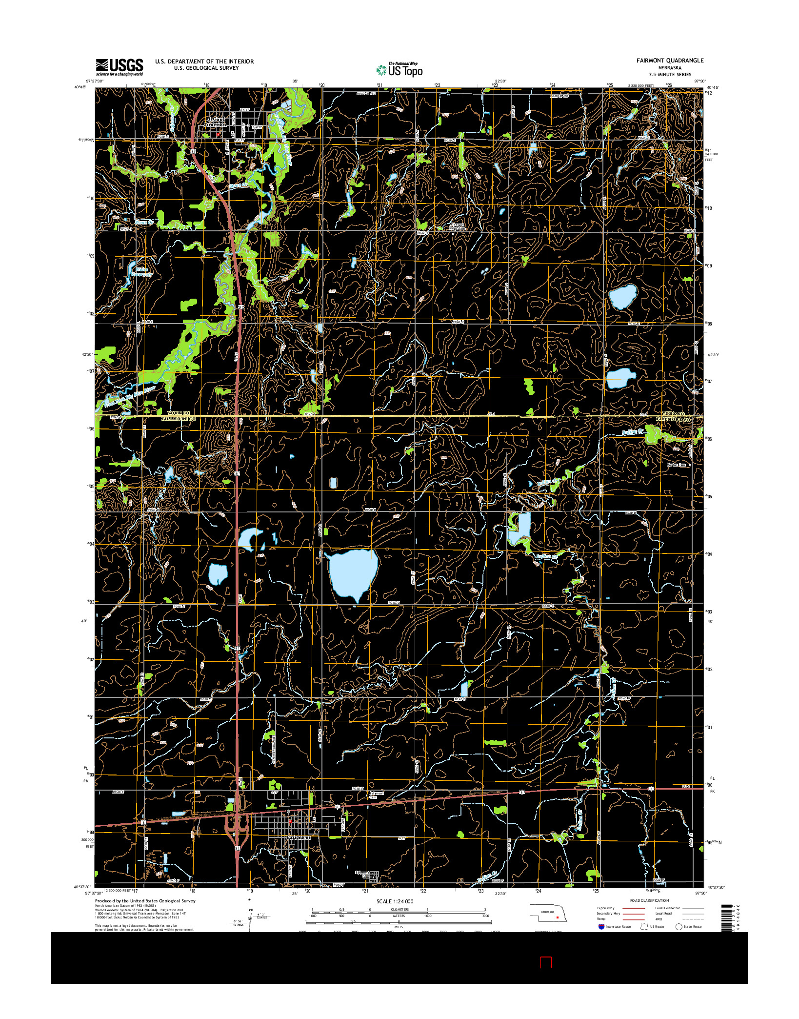 USGS US TOPO 7.5-MINUTE MAP FOR FAIRMONT, NE 2014