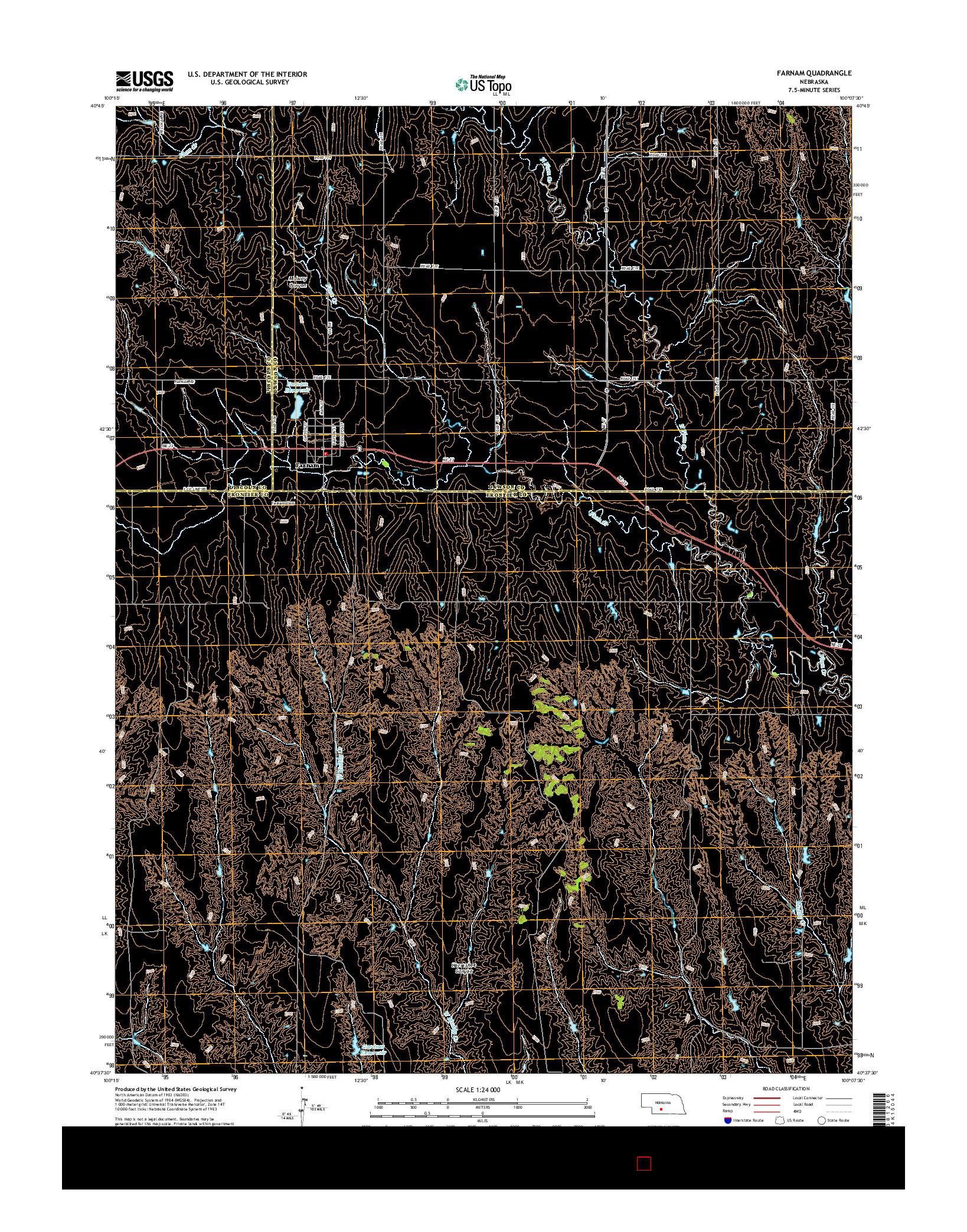 USGS US TOPO 7.5-MINUTE MAP FOR FARNAM, NE 2014