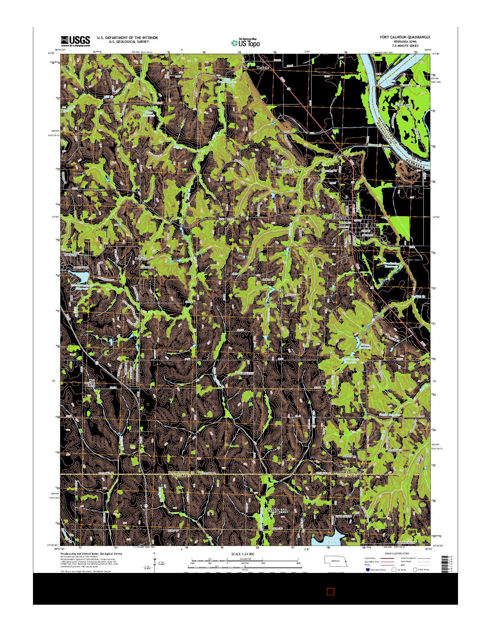 USGS US TOPO 7.5-MINUTE MAP FOR FORT CALHOUN, NE-IA 2014