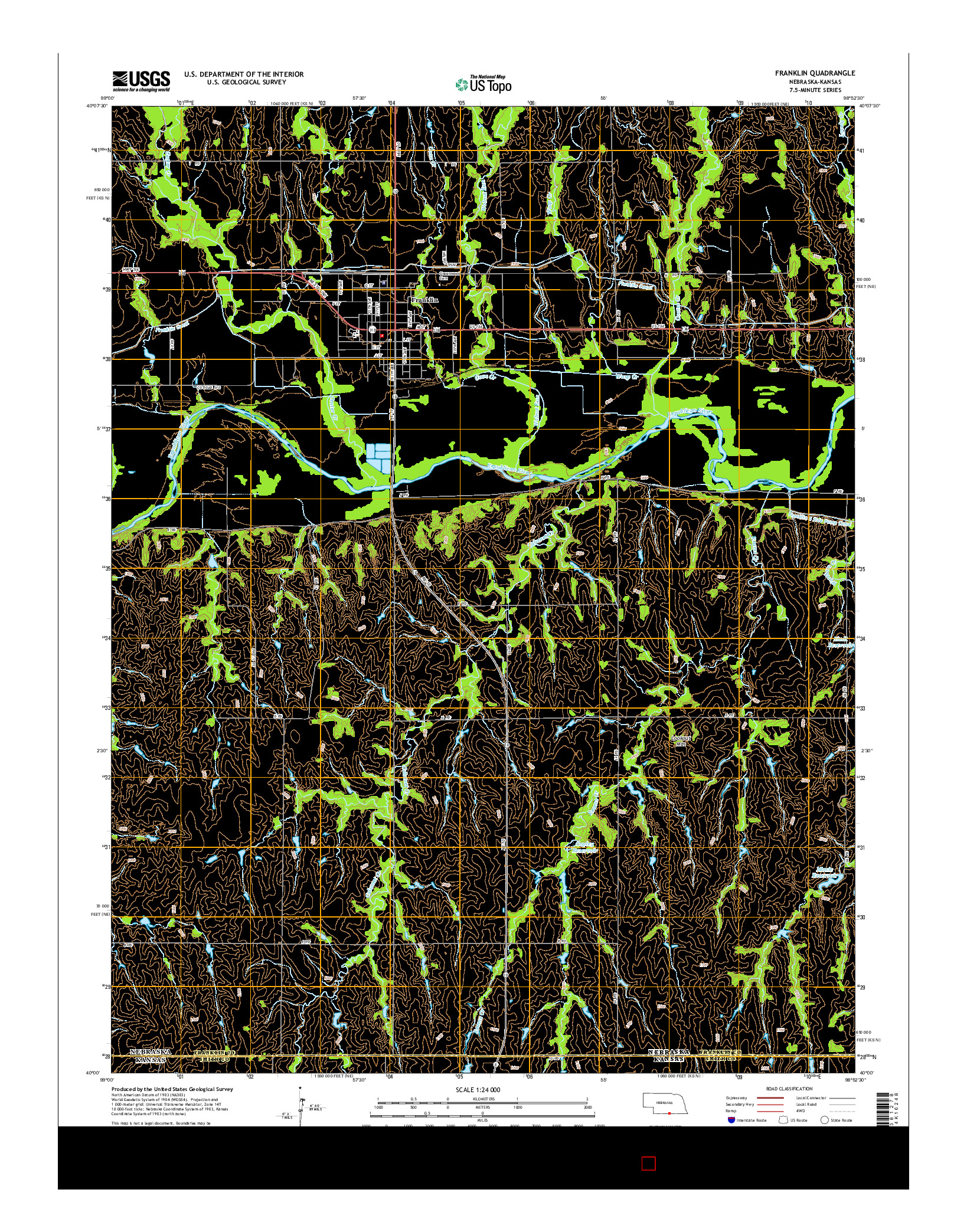 USGS US TOPO 7.5-MINUTE MAP FOR FRANKLIN, NE-KS 2014