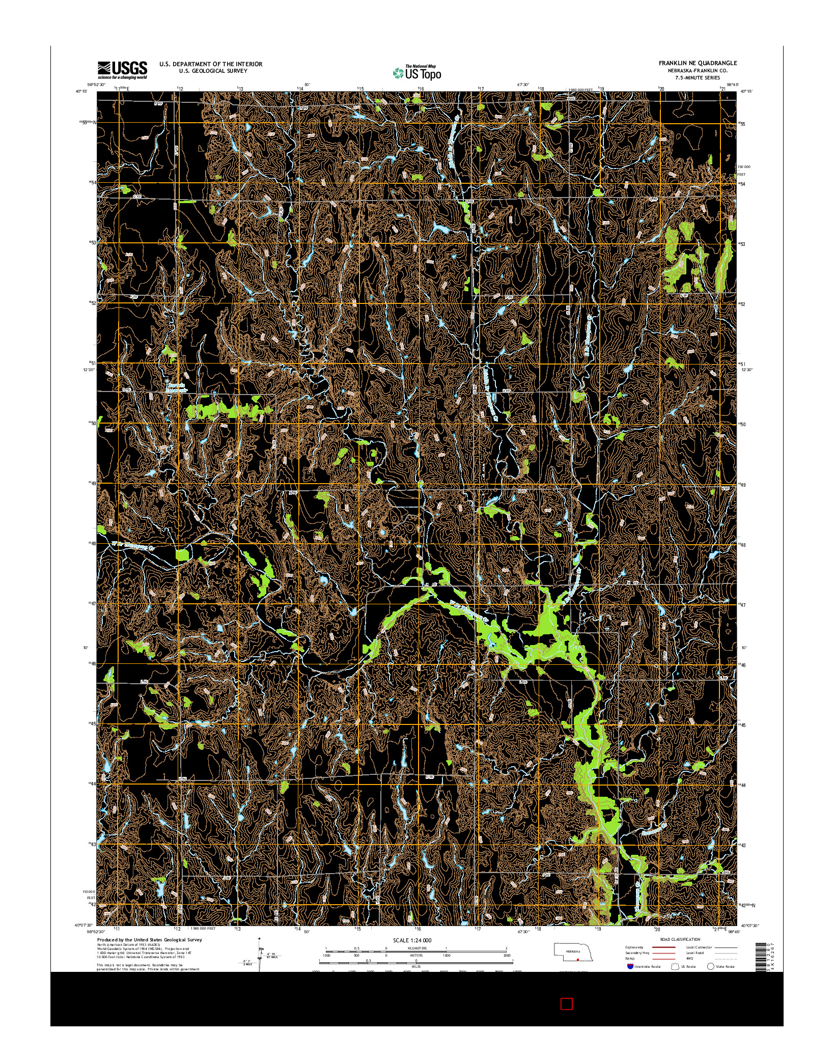 USGS US TOPO 7.5-MINUTE MAP FOR FRANKLIN NE, NE 2014