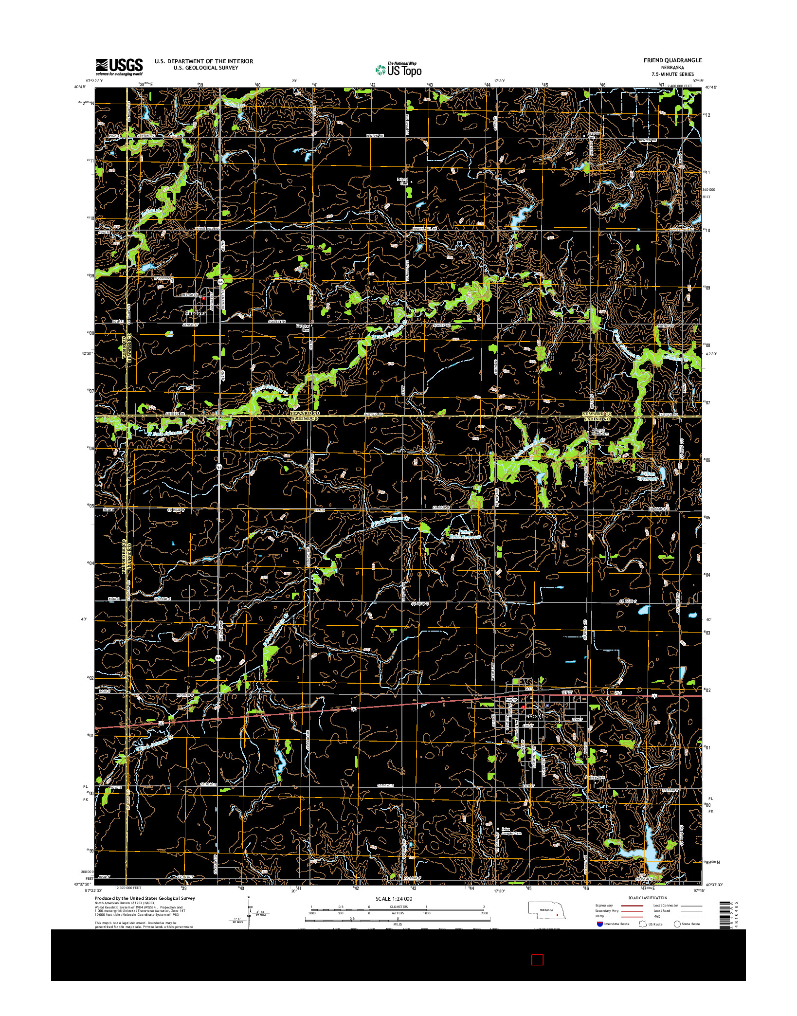 USGS US TOPO 7.5-MINUTE MAP FOR FRIEND, NE 2014