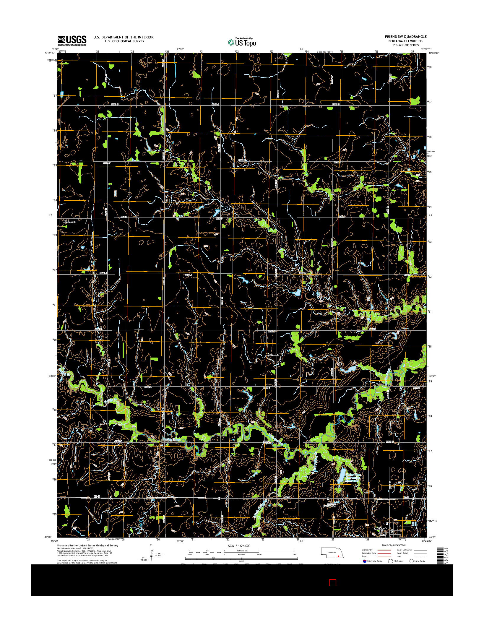 USGS US TOPO 7.5-MINUTE MAP FOR FRIEND SW, NE 2014