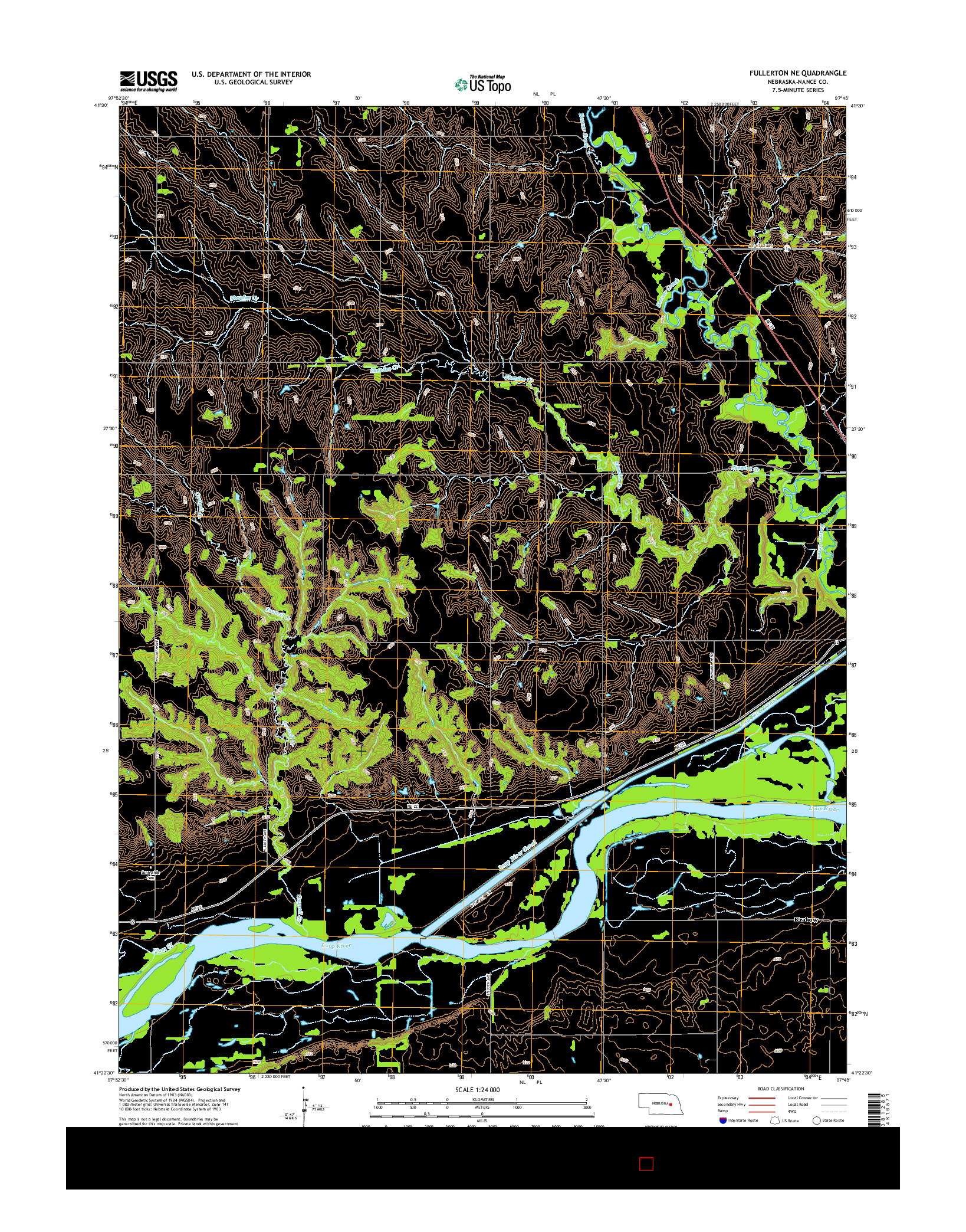 USGS US TOPO 7.5-MINUTE MAP FOR FULLERTON NE, NE 2014