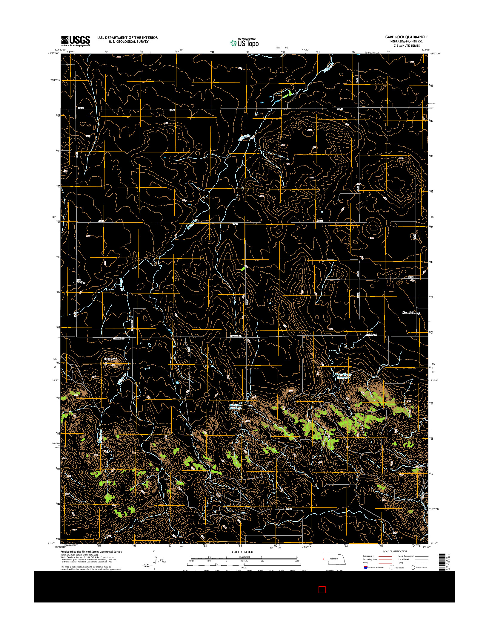 USGS US TOPO 7.5-MINUTE MAP FOR GABE ROCK, NE 2014