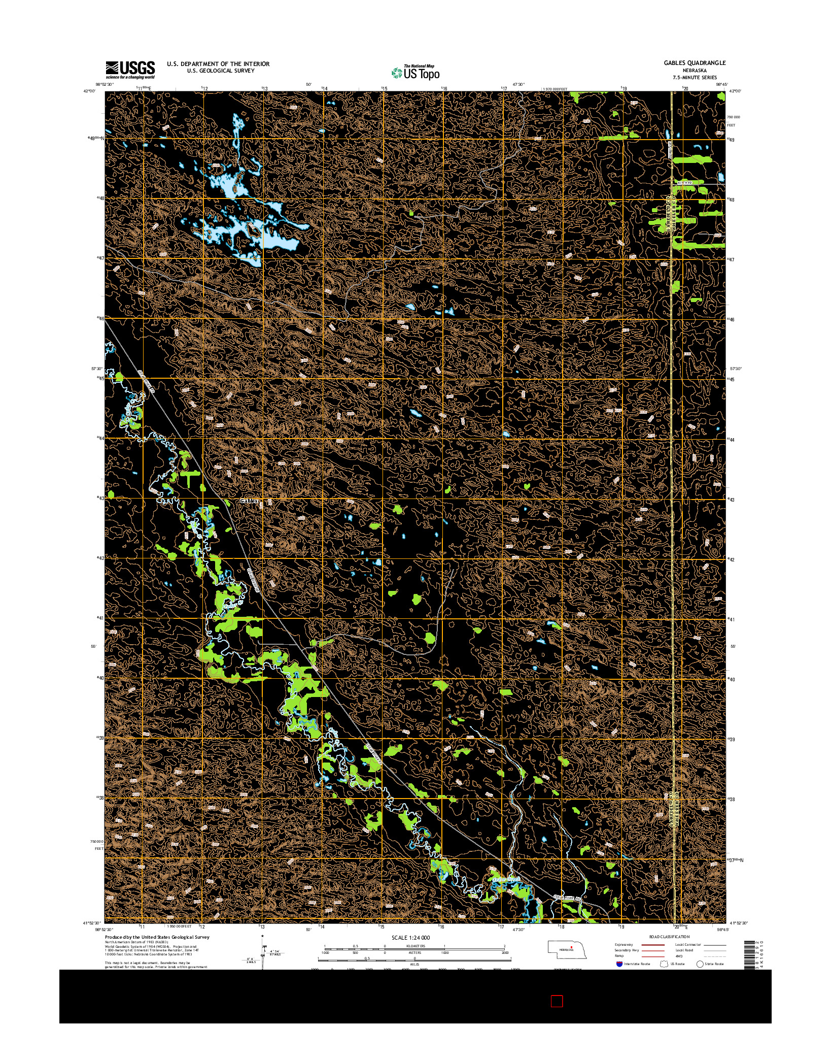 USGS US TOPO 7.5-MINUTE MAP FOR GABLES, NE 2014