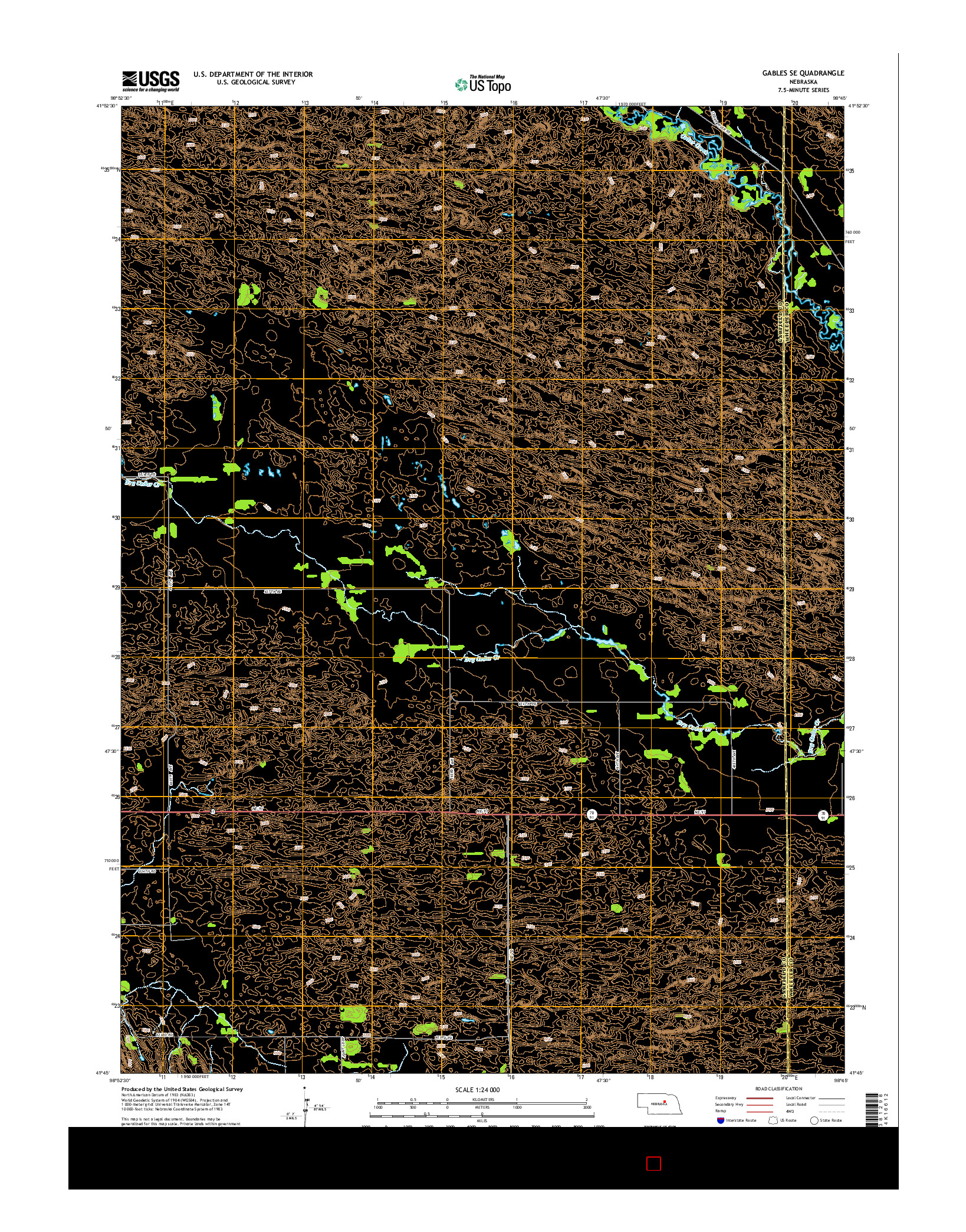 USGS US TOPO 7.5-MINUTE MAP FOR GABLES SE, NE 2014