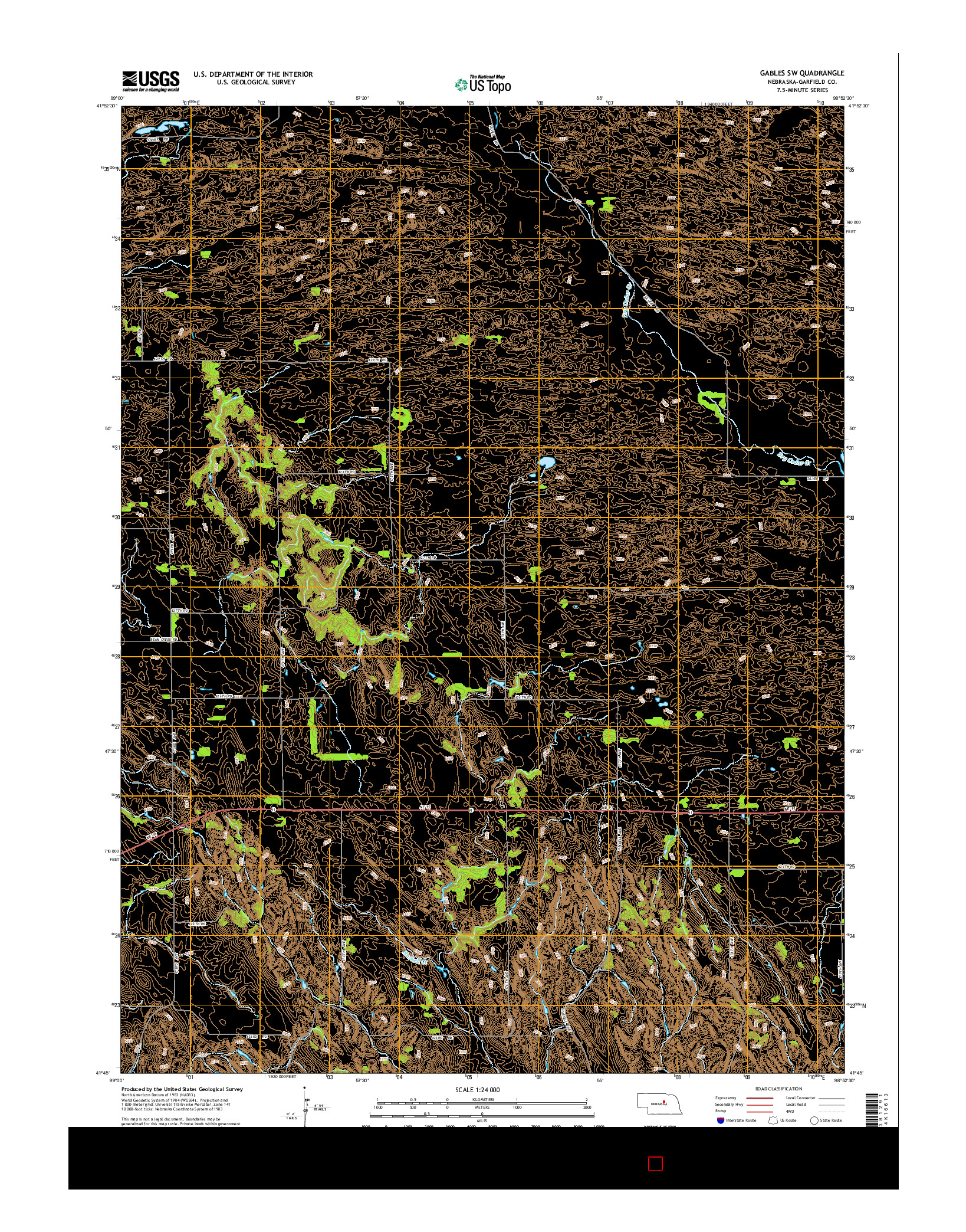 USGS US TOPO 7.5-MINUTE MAP FOR GABLES SW, NE 2014