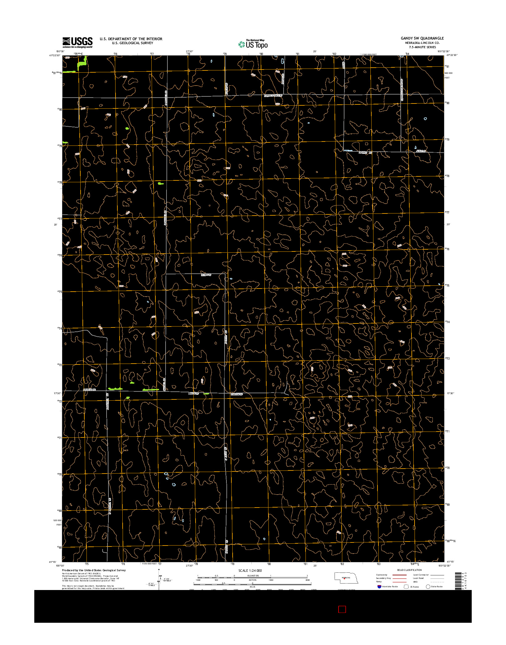 USGS US TOPO 7.5-MINUTE MAP FOR GANDY SW, NE 2014