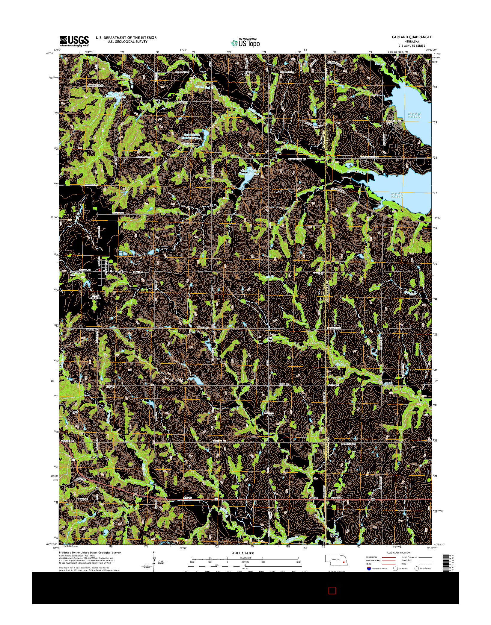 USGS US TOPO 7.5-MINUTE MAP FOR GARLAND, NE 2014