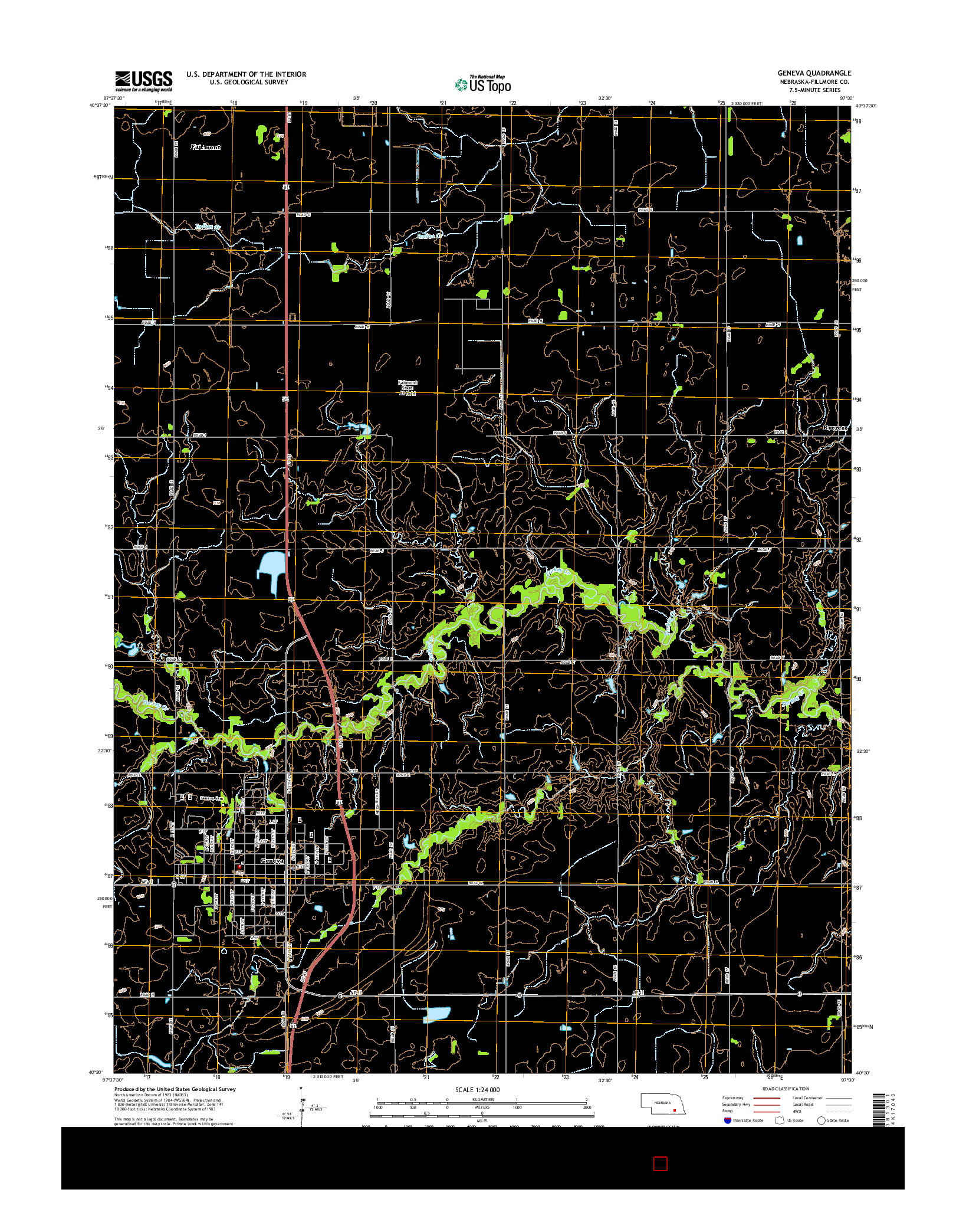 USGS US TOPO 7.5-MINUTE MAP FOR GENEVA, NE 2014