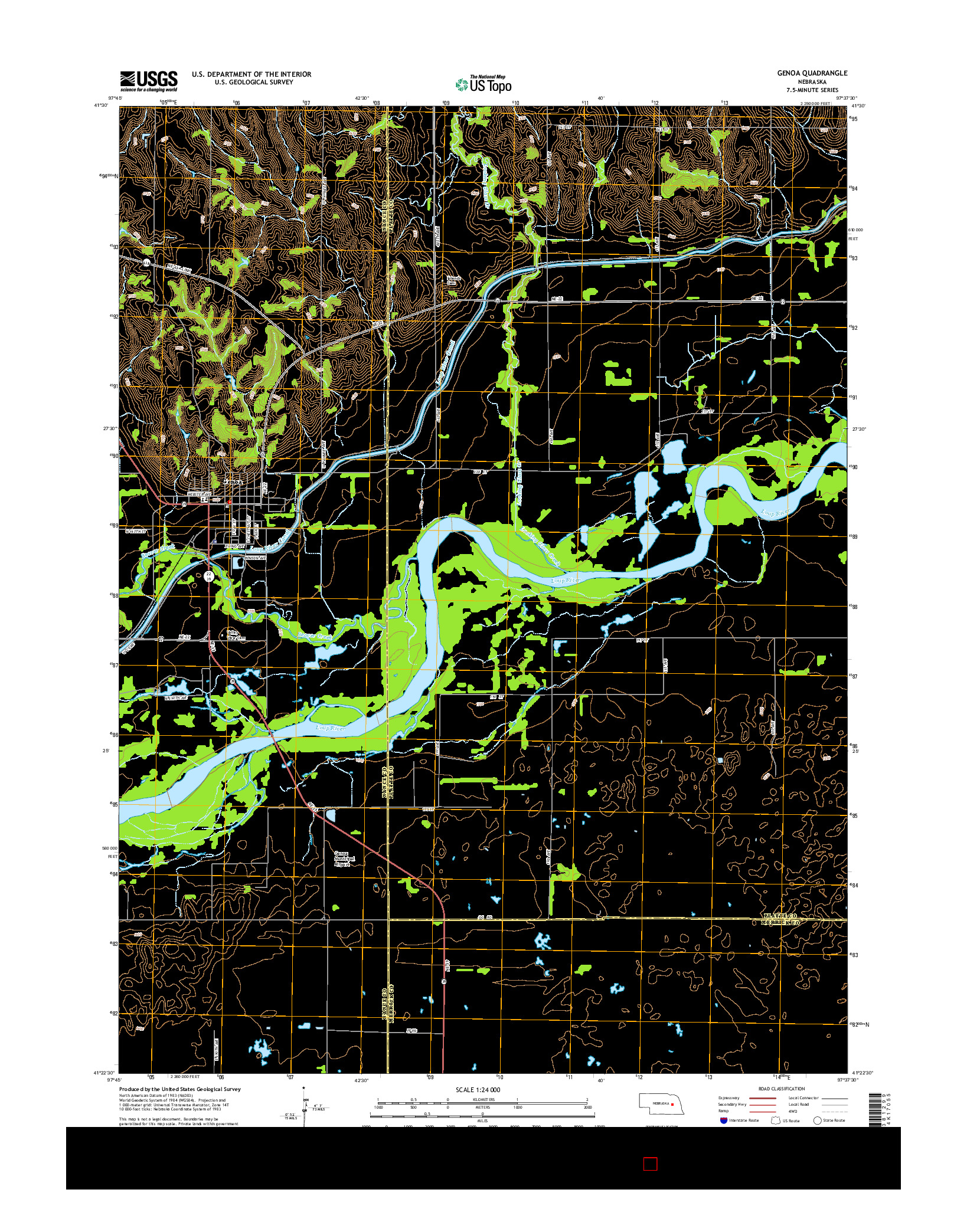 USGS US TOPO 7.5-MINUTE MAP FOR GENOA, NE 2014