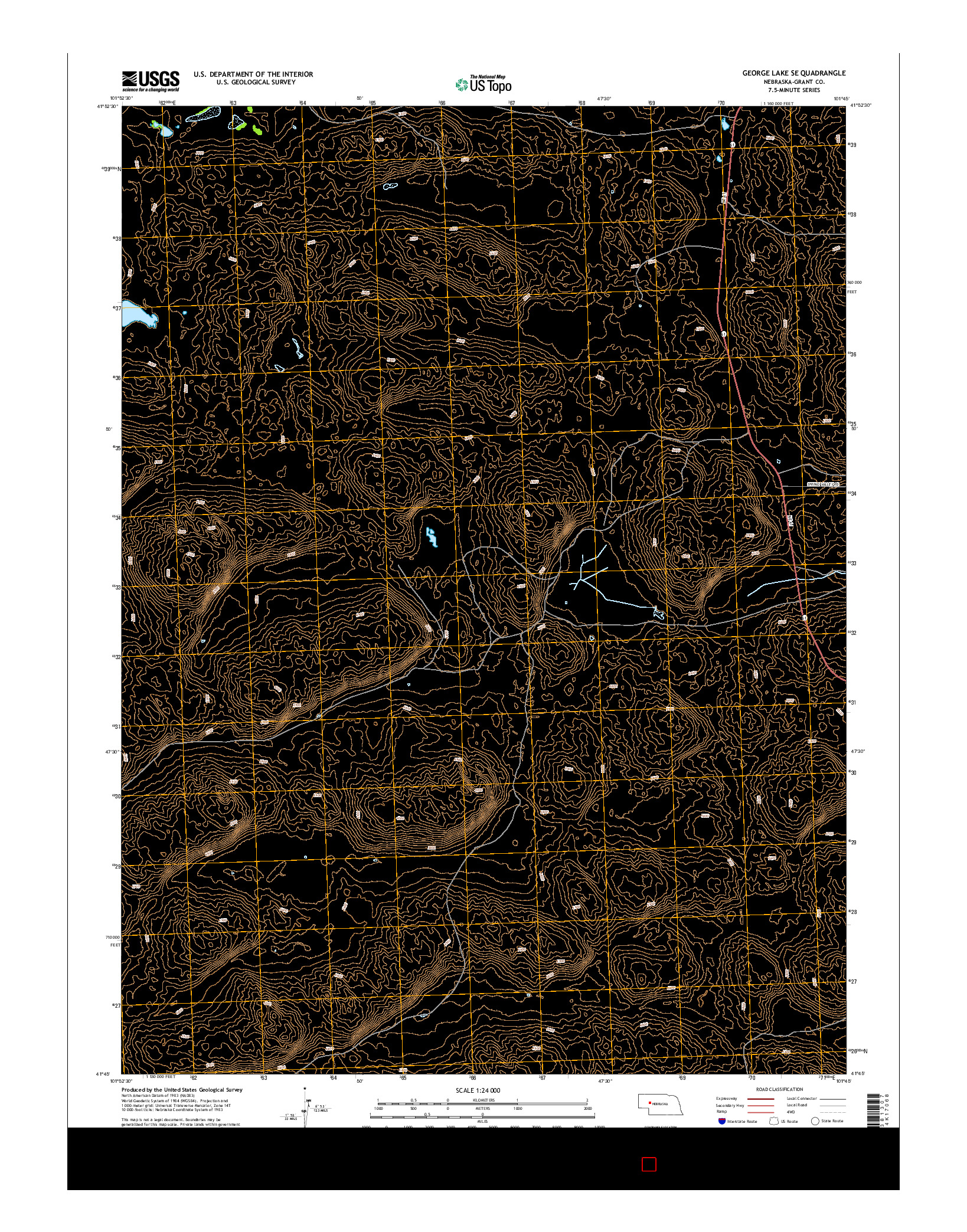 USGS US TOPO 7.5-MINUTE MAP FOR GEORGE LAKE SE, NE 2014