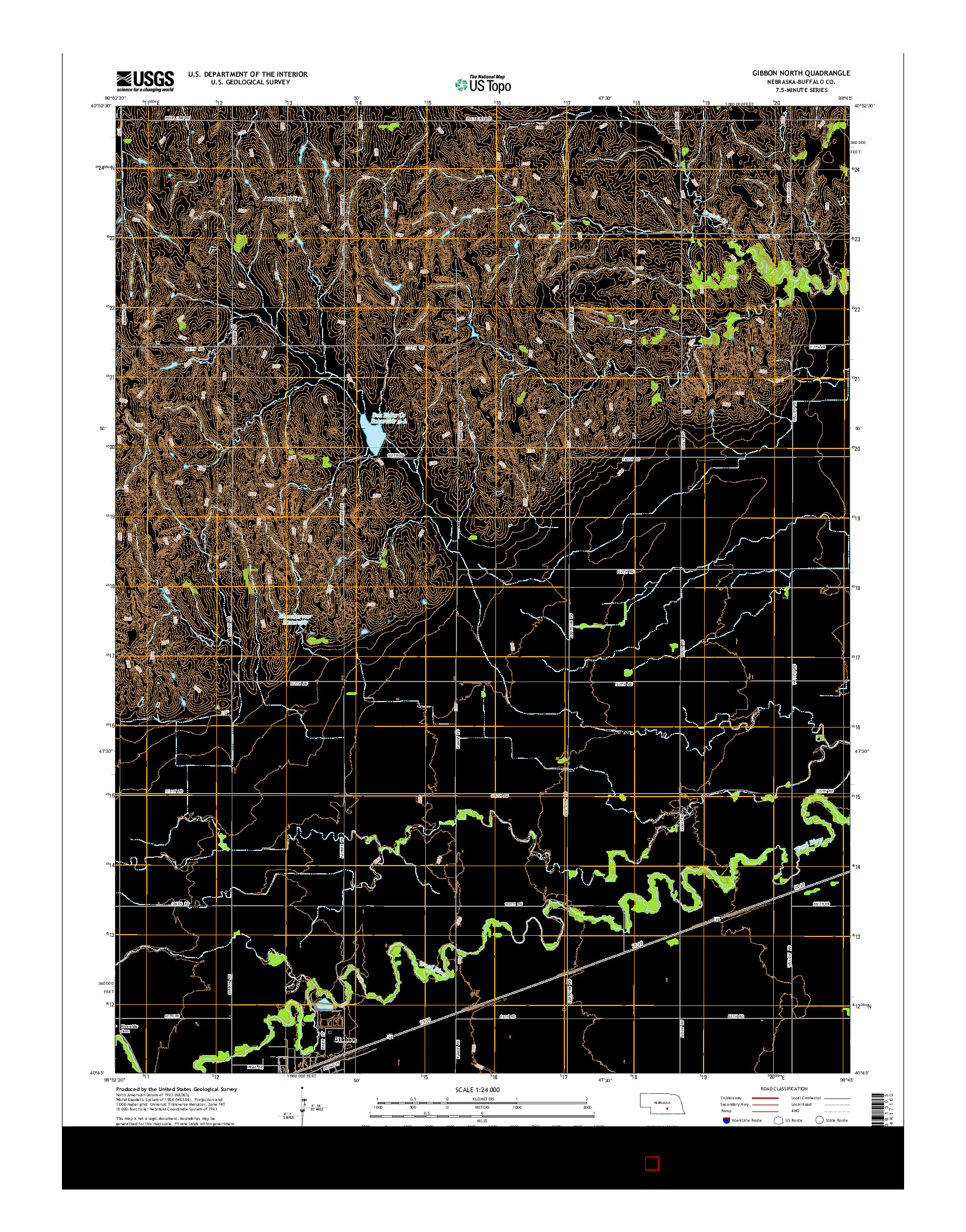 USGS US TOPO 7.5-MINUTE MAP FOR GIBBON NORTH, NE 2014
