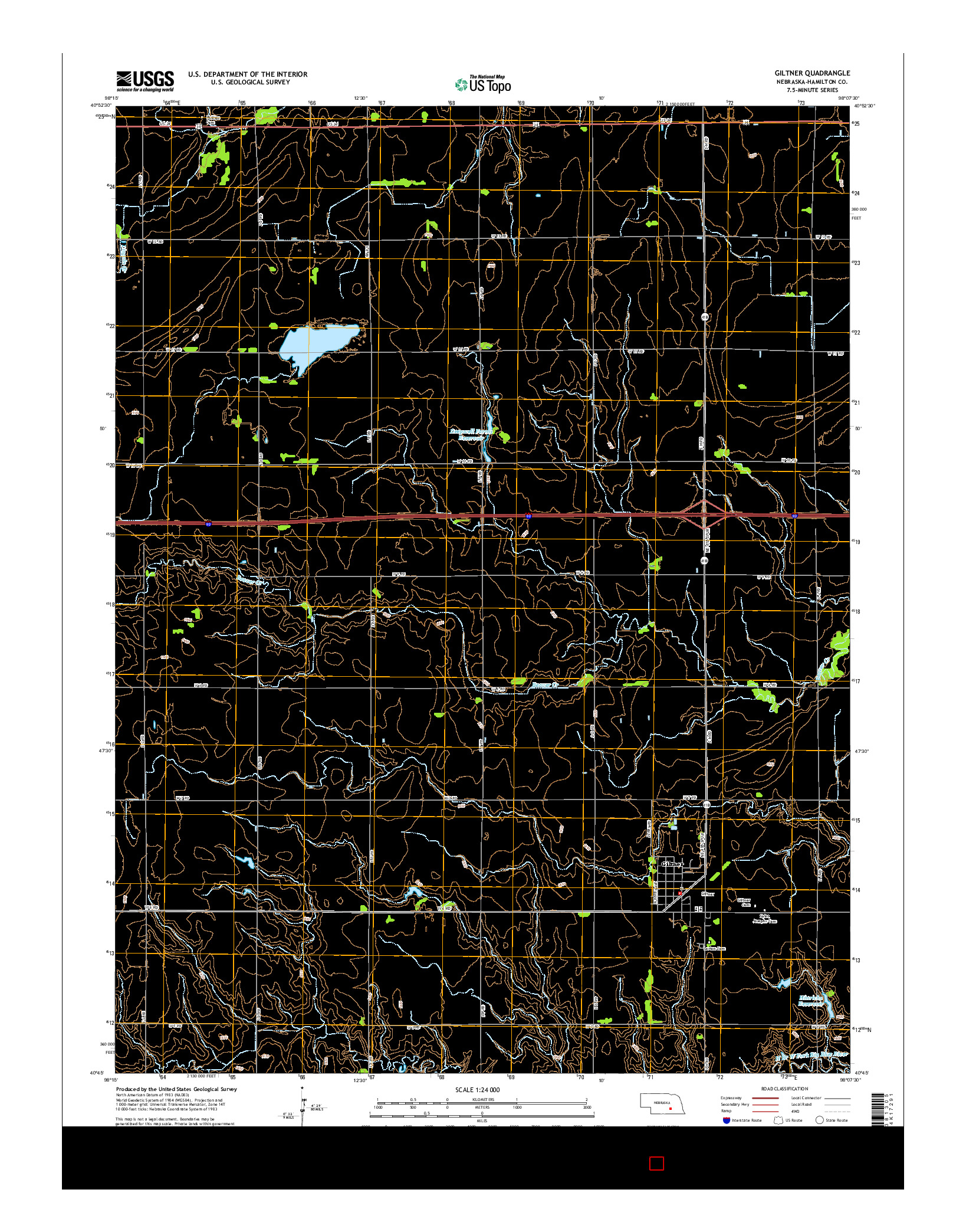 USGS US TOPO 7.5-MINUTE MAP FOR GILTNER, NE 2014