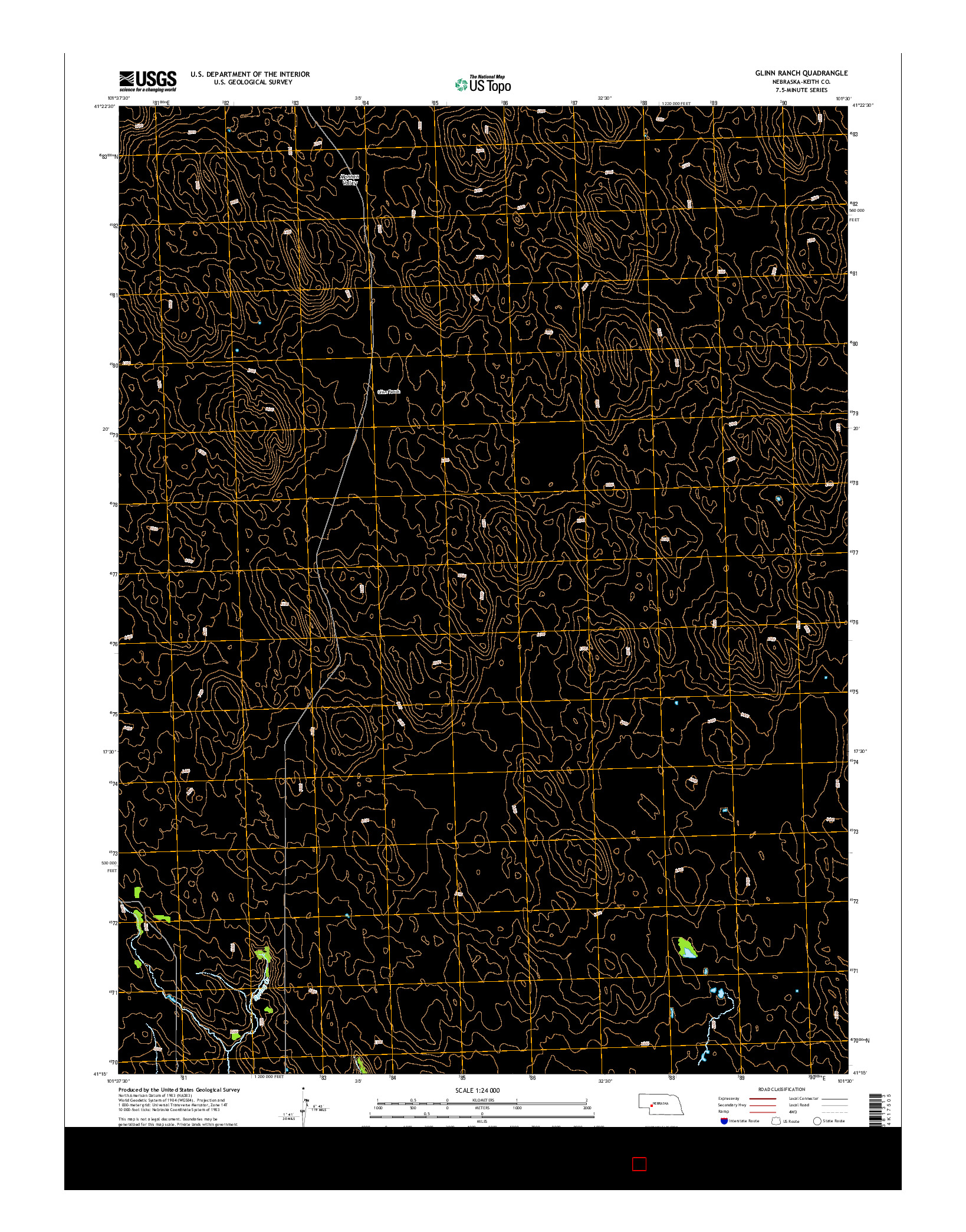 USGS US TOPO 7.5-MINUTE MAP FOR GLINN RANCH, NE 2014
