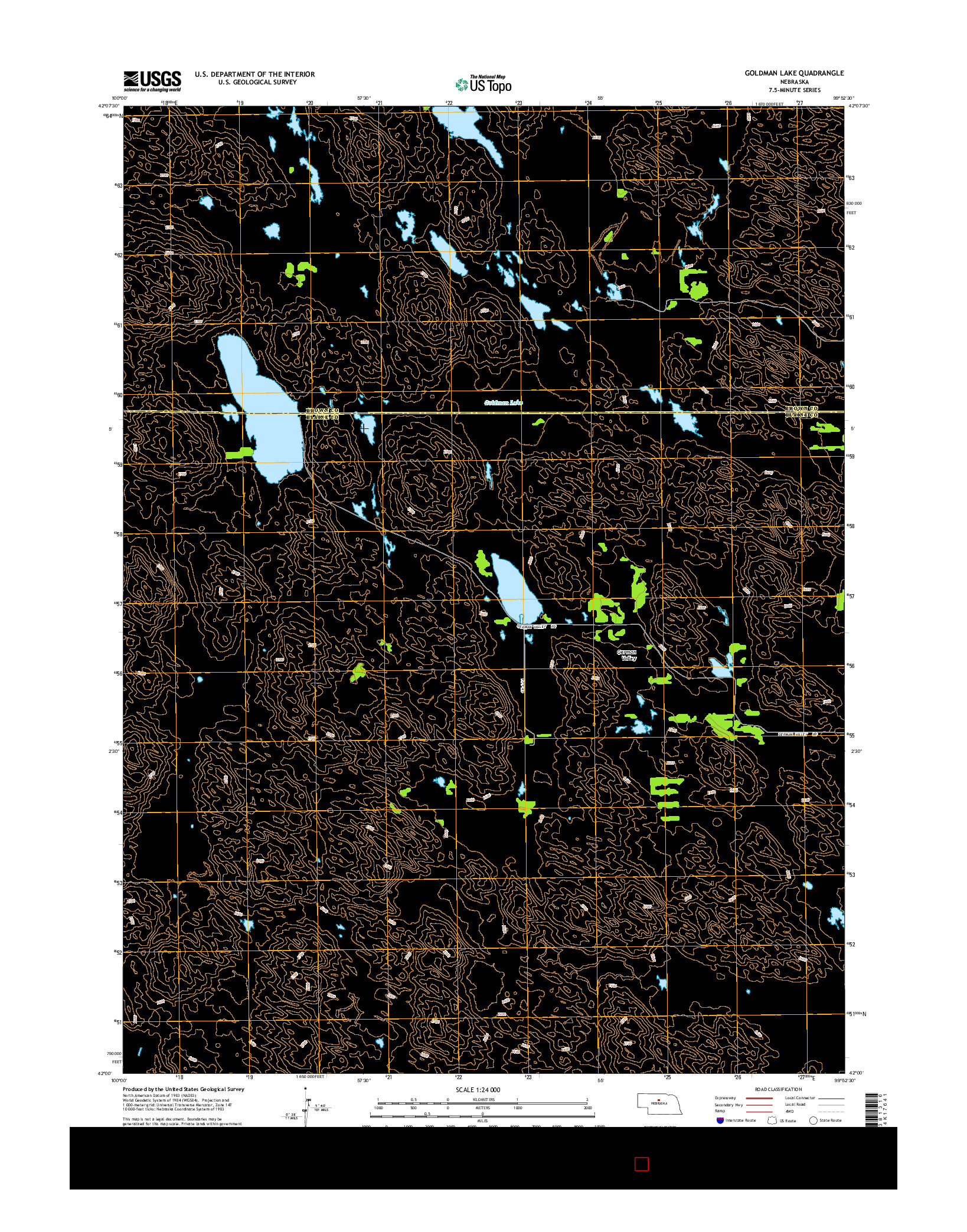 USGS US TOPO 7.5-MINUTE MAP FOR GOLDMAN LAKE, NE 2014