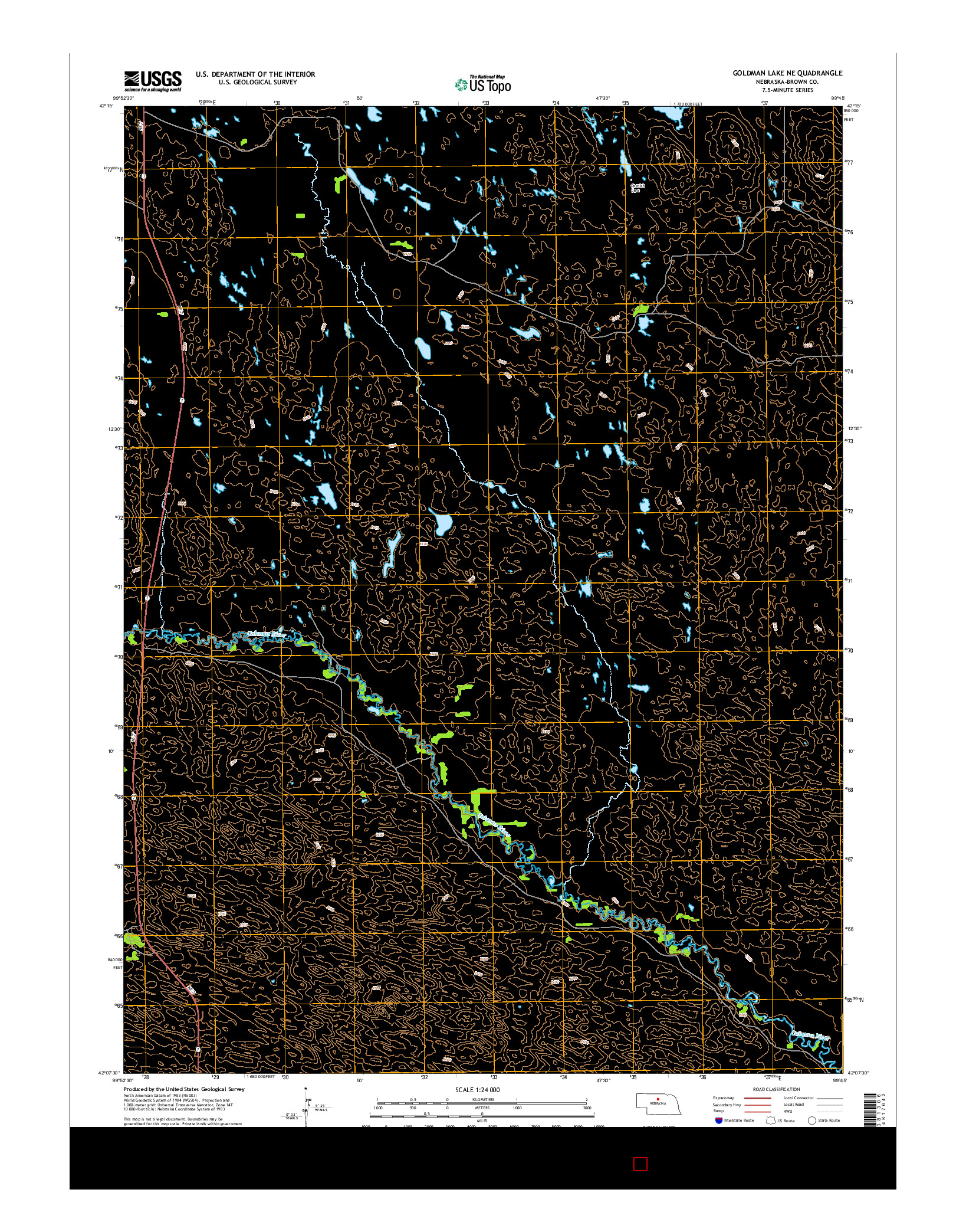 USGS US TOPO 7.5-MINUTE MAP FOR GOLDMAN LAKE NE, NE 2014