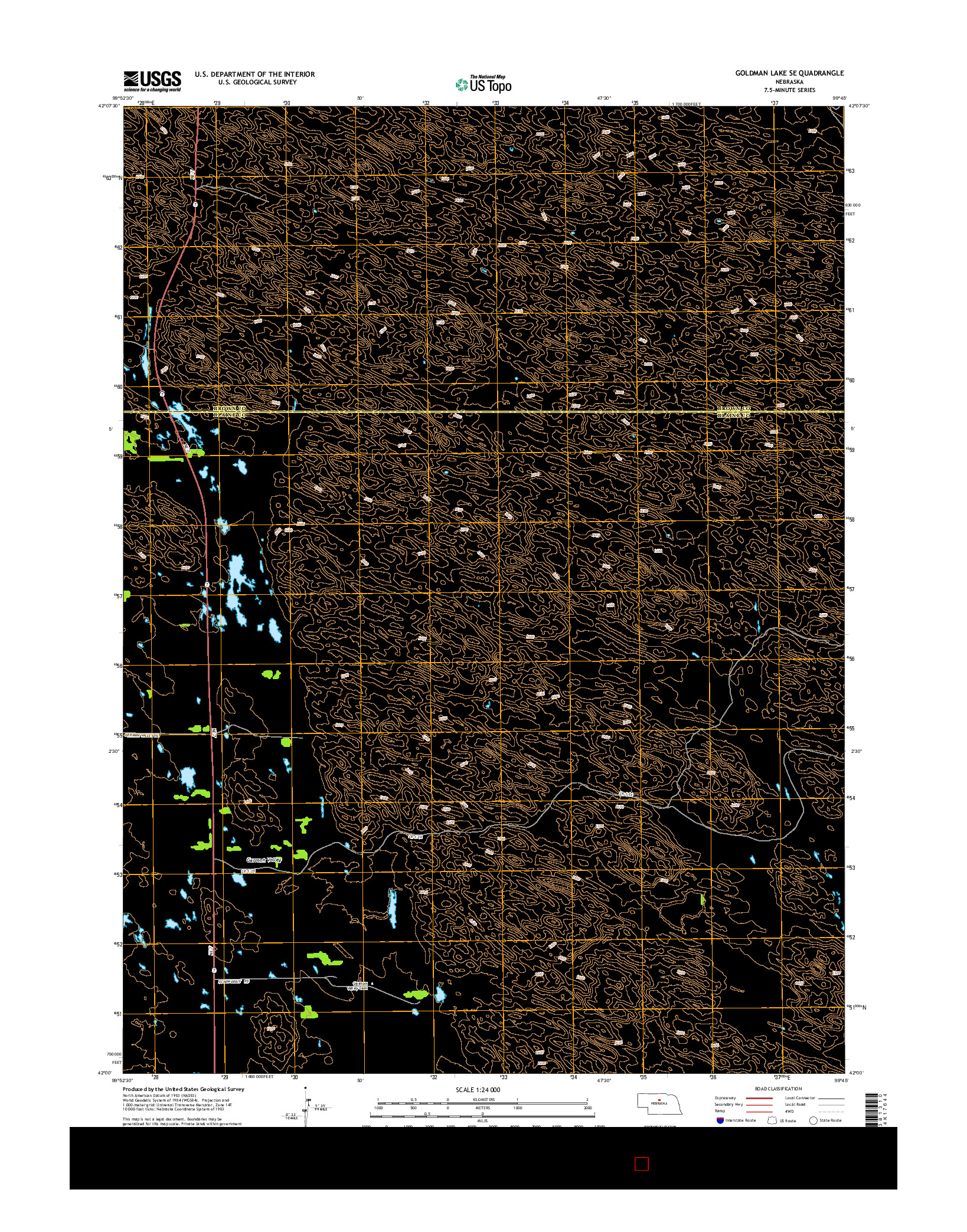 USGS US TOPO 7.5-MINUTE MAP FOR GOLDMAN LAKE SE, NE 2014