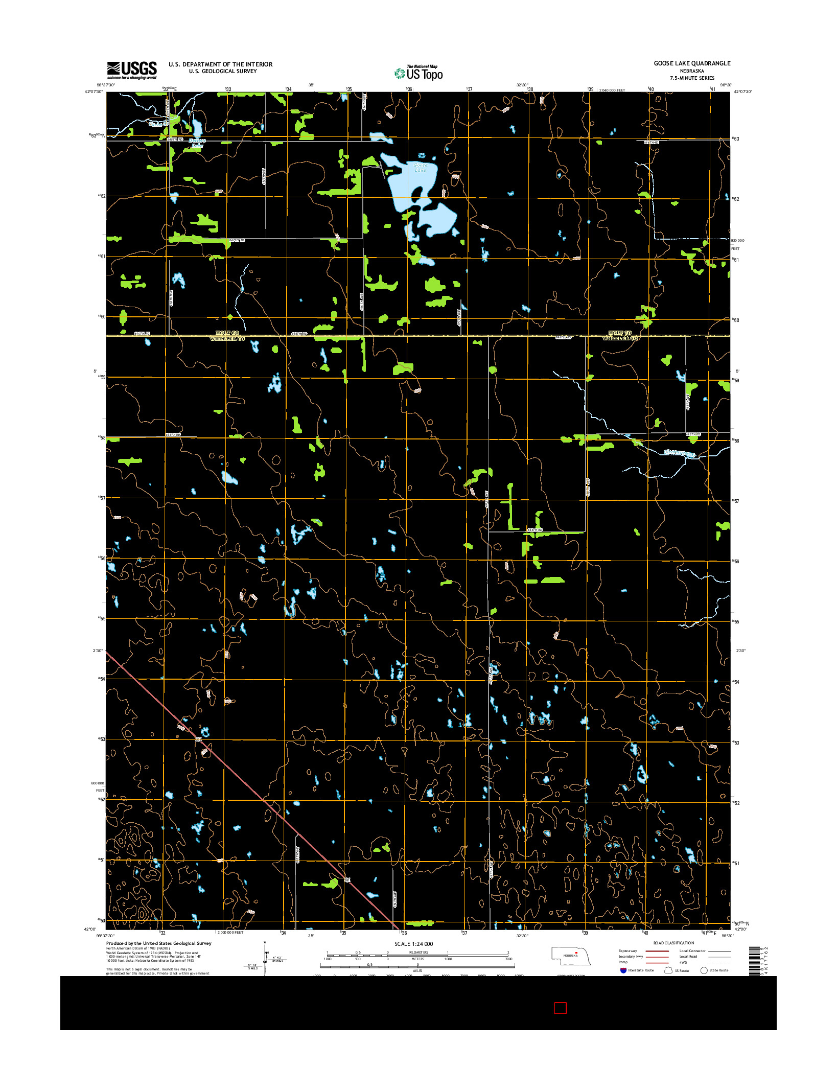 USGS US TOPO 7.5-MINUTE MAP FOR GOOSE LAKE, NE 2014