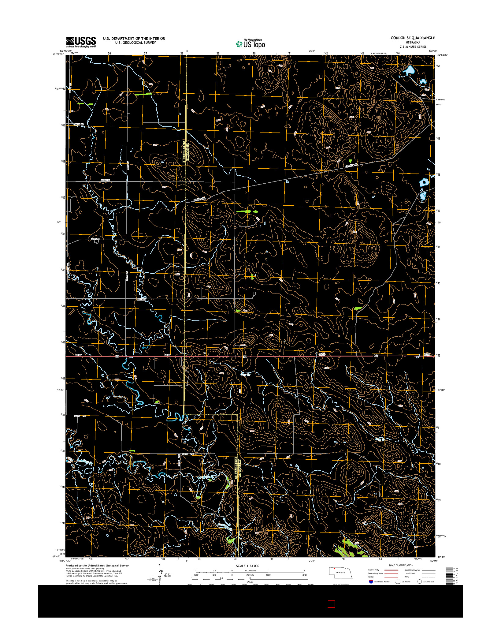 USGS US TOPO 7.5-MINUTE MAP FOR GORDON SE, NE 2014