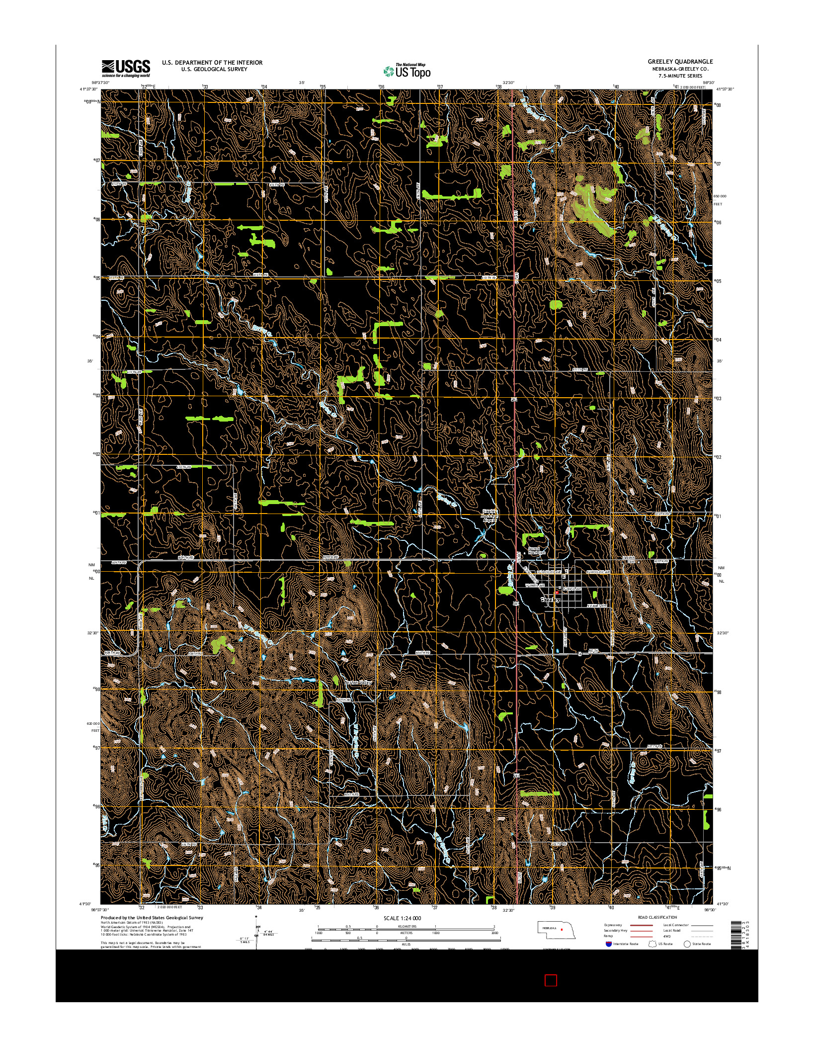 USGS US TOPO 7.5-MINUTE MAP FOR GREELEY, NE 2014