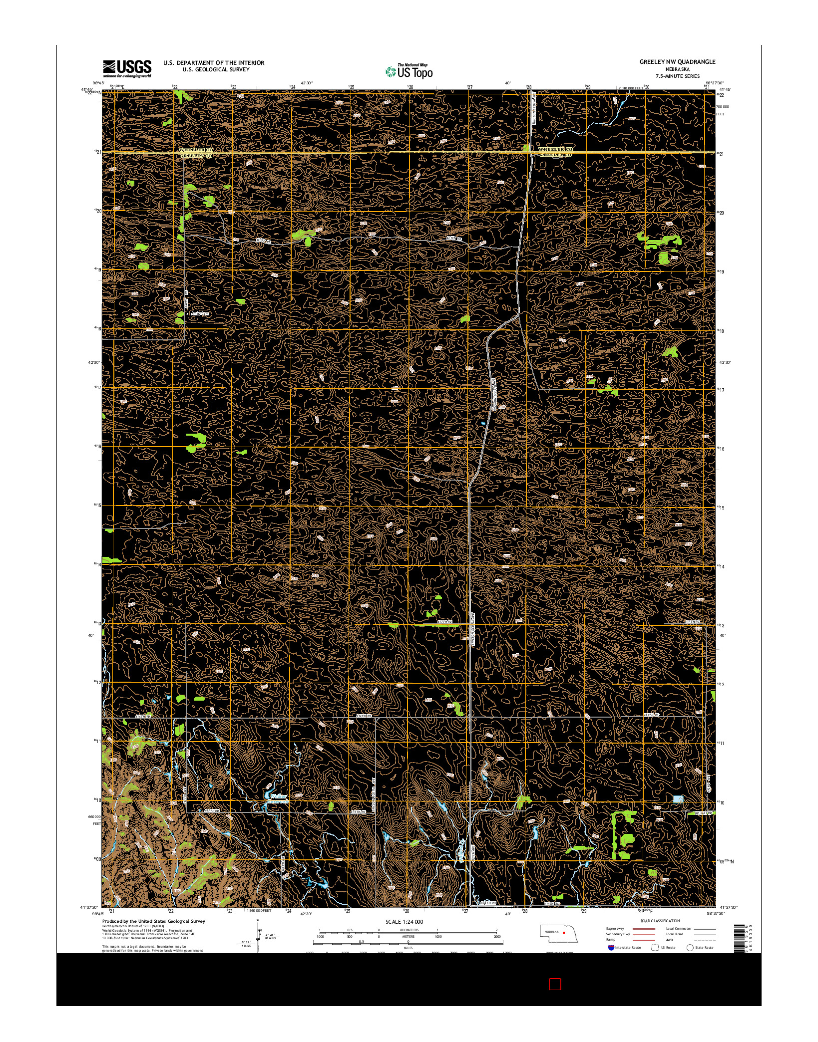 USGS US TOPO 7.5-MINUTE MAP FOR GREELEY NW, NE 2014