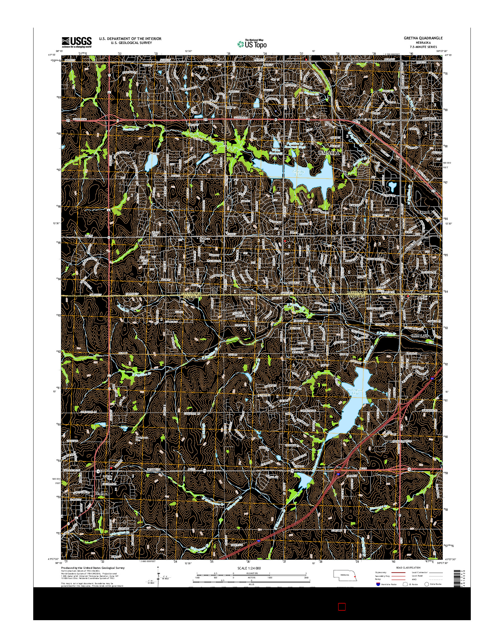 USGS US TOPO 7.5-MINUTE MAP FOR GRETNA, NE 2014