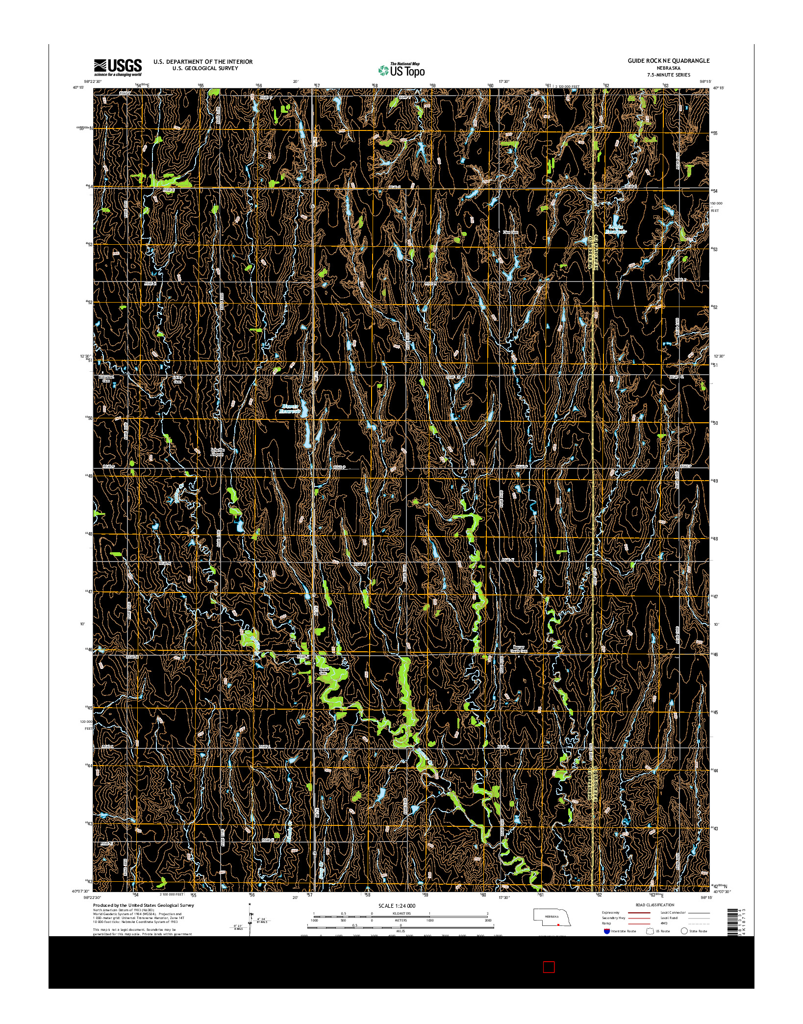 USGS US TOPO 7.5-MINUTE MAP FOR GUIDE ROCK NE, NE 2014