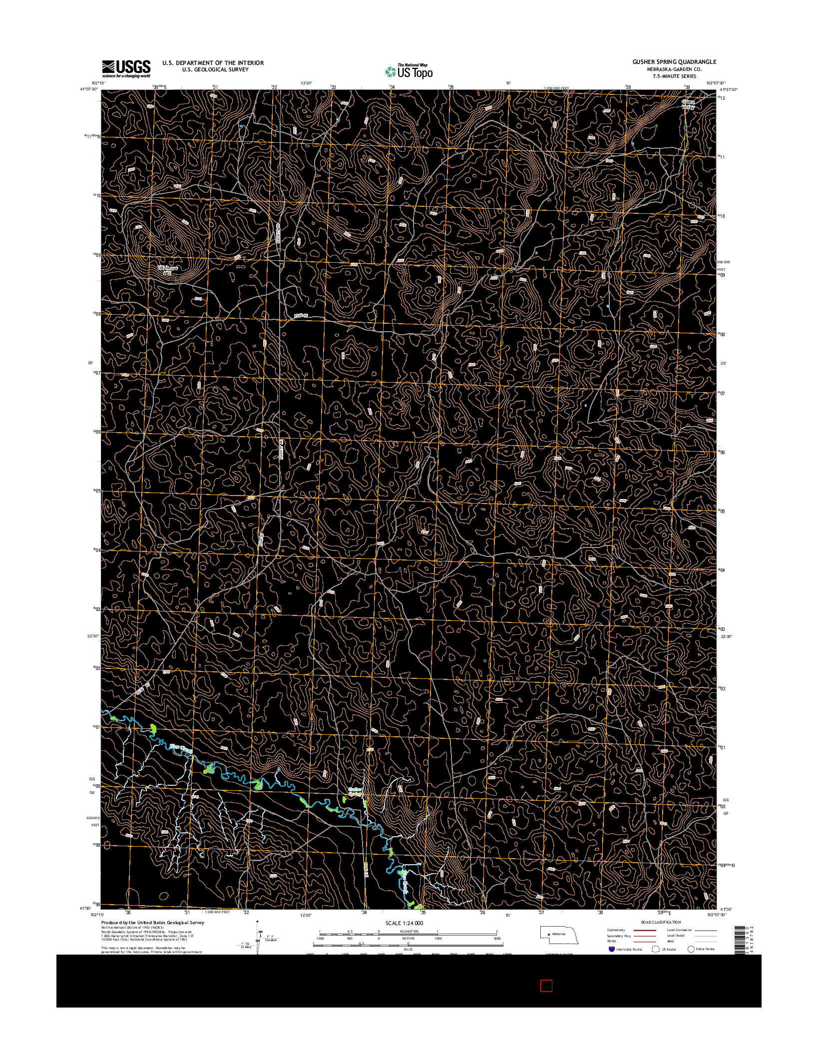USGS US TOPO 7.5-MINUTE MAP FOR GUSHER SPRING, NE 2014