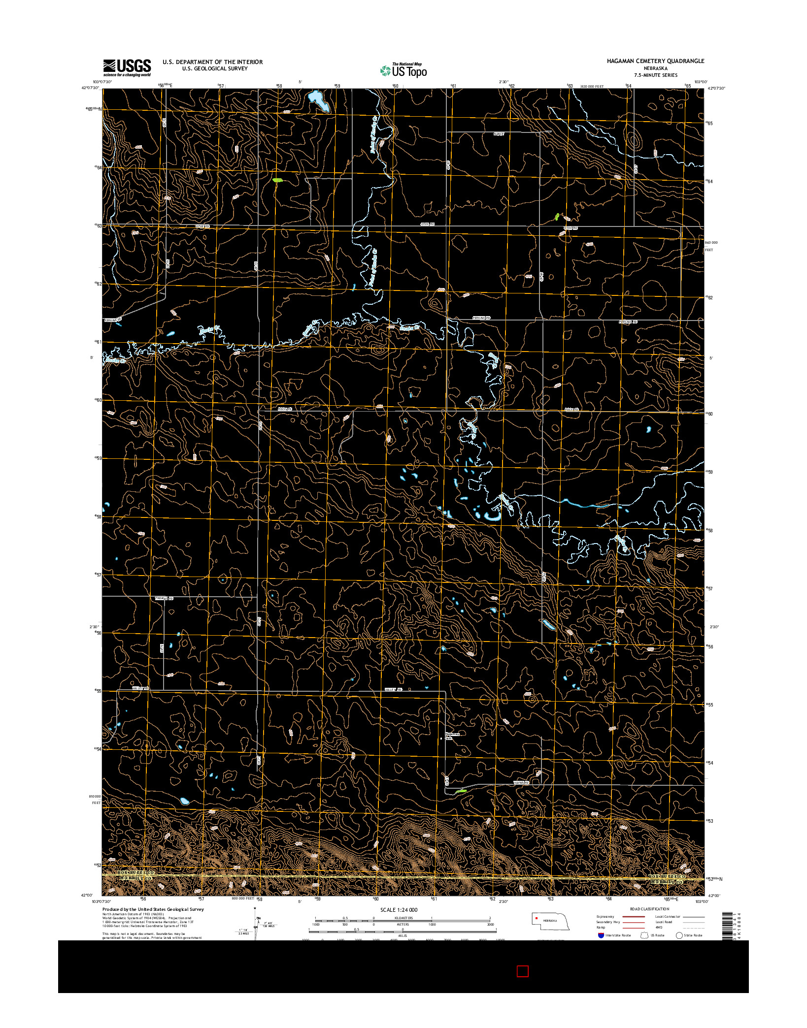 USGS US TOPO 7.5-MINUTE MAP FOR HAGAMAN CEMETERY, NE 2014