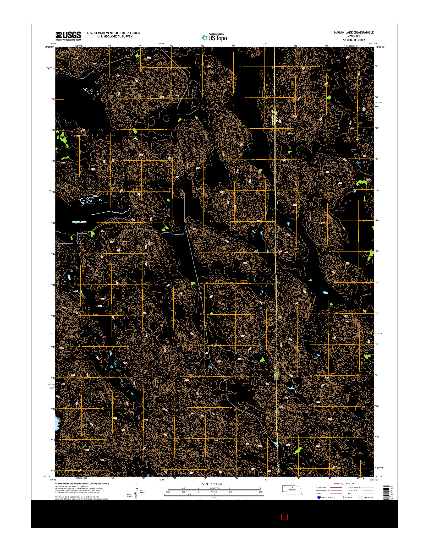 USGS US TOPO 7.5-MINUTE MAP FOR HAGAN LAKE, NE 2014