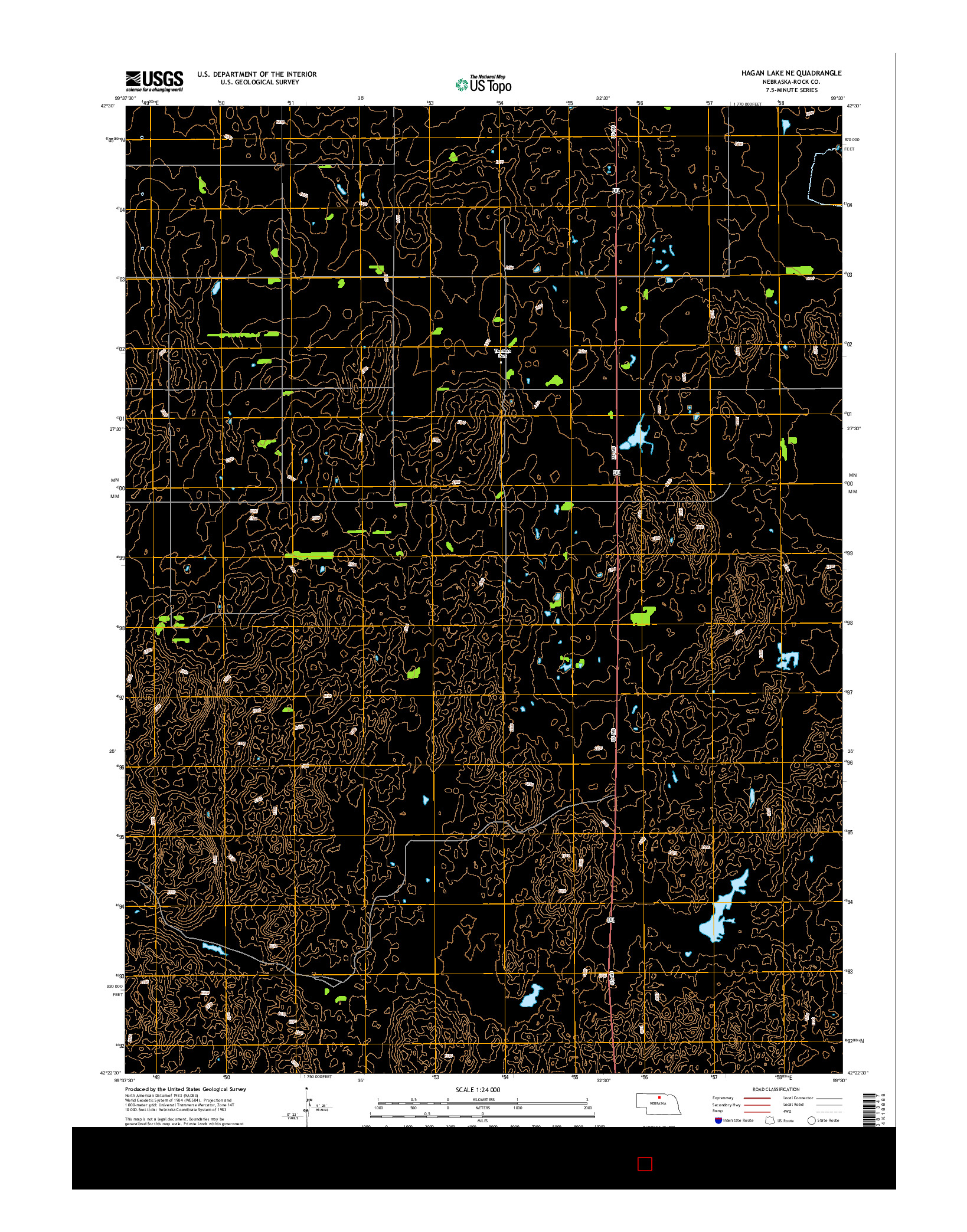 USGS US TOPO 7.5-MINUTE MAP FOR HAGAN LAKE NE, NE 2014