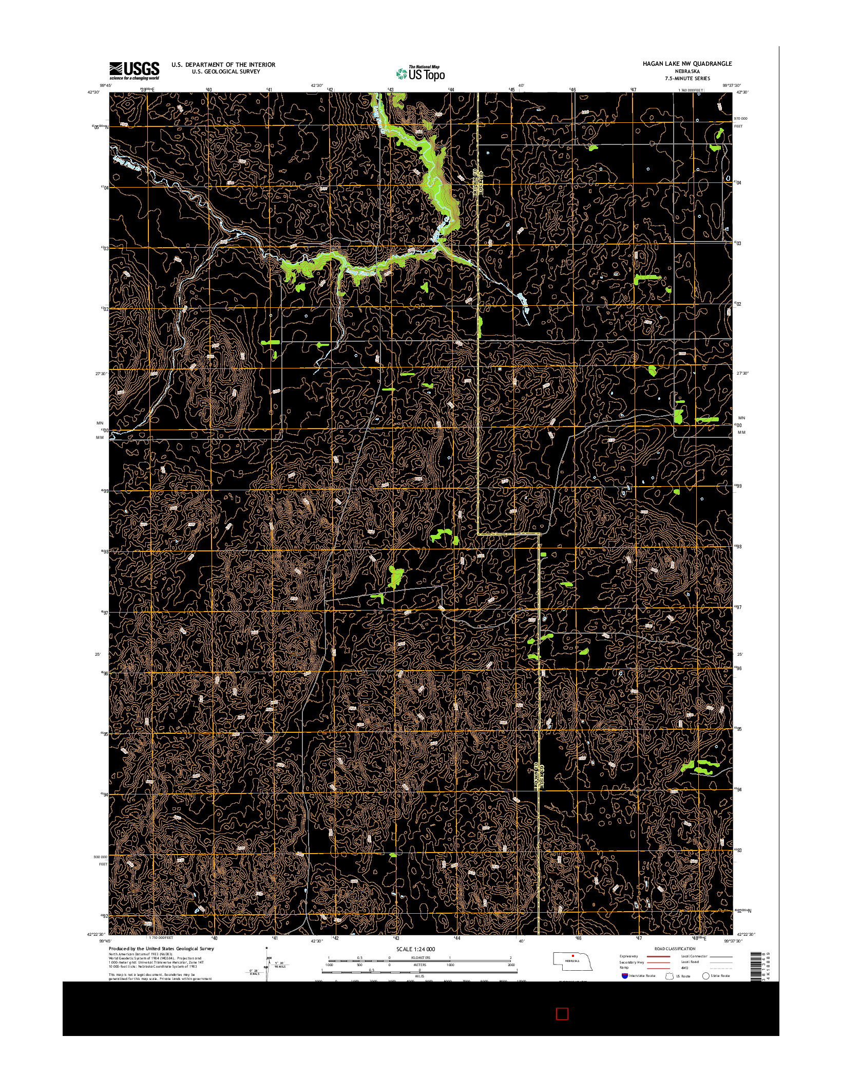 USGS US TOPO 7.5-MINUTE MAP FOR HAGAN LAKE NW, NE 2014