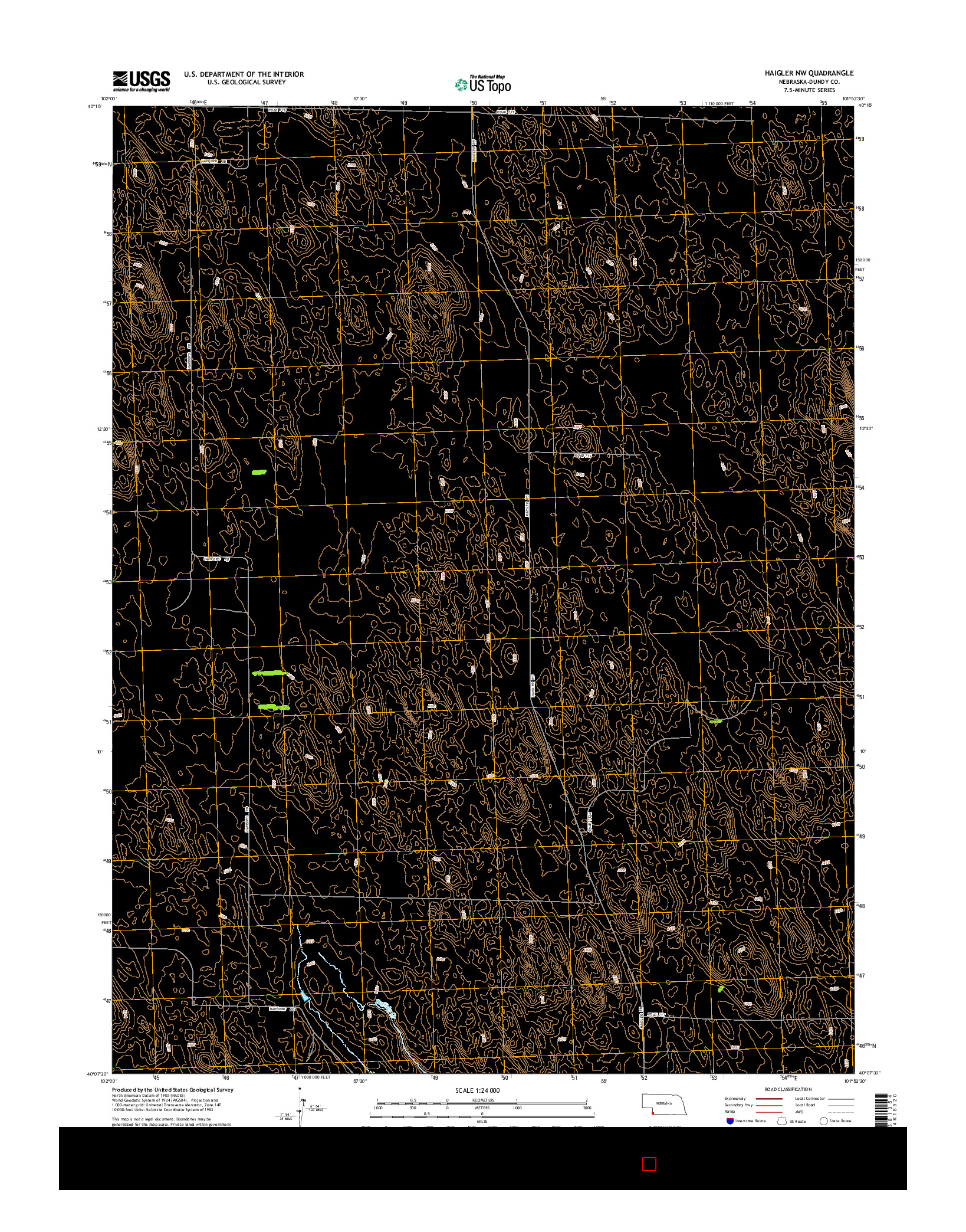 USGS US TOPO 7.5-MINUTE MAP FOR HAIGLER NW, NE 2014