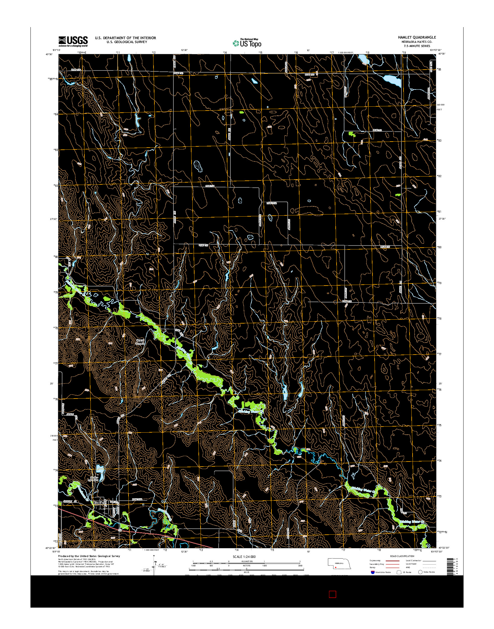USGS US TOPO 7.5-MINUTE MAP FOR HAMLET, NE 2014