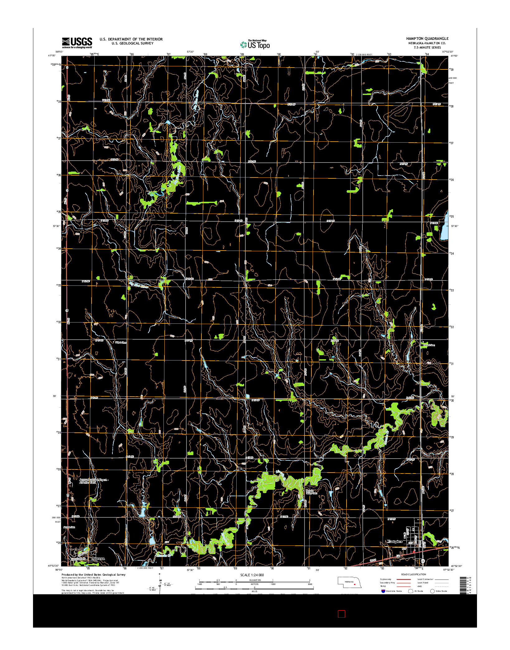 USGS US TOPO 7.5-MINUTE MAP FOR HAMPTON, NE 2014