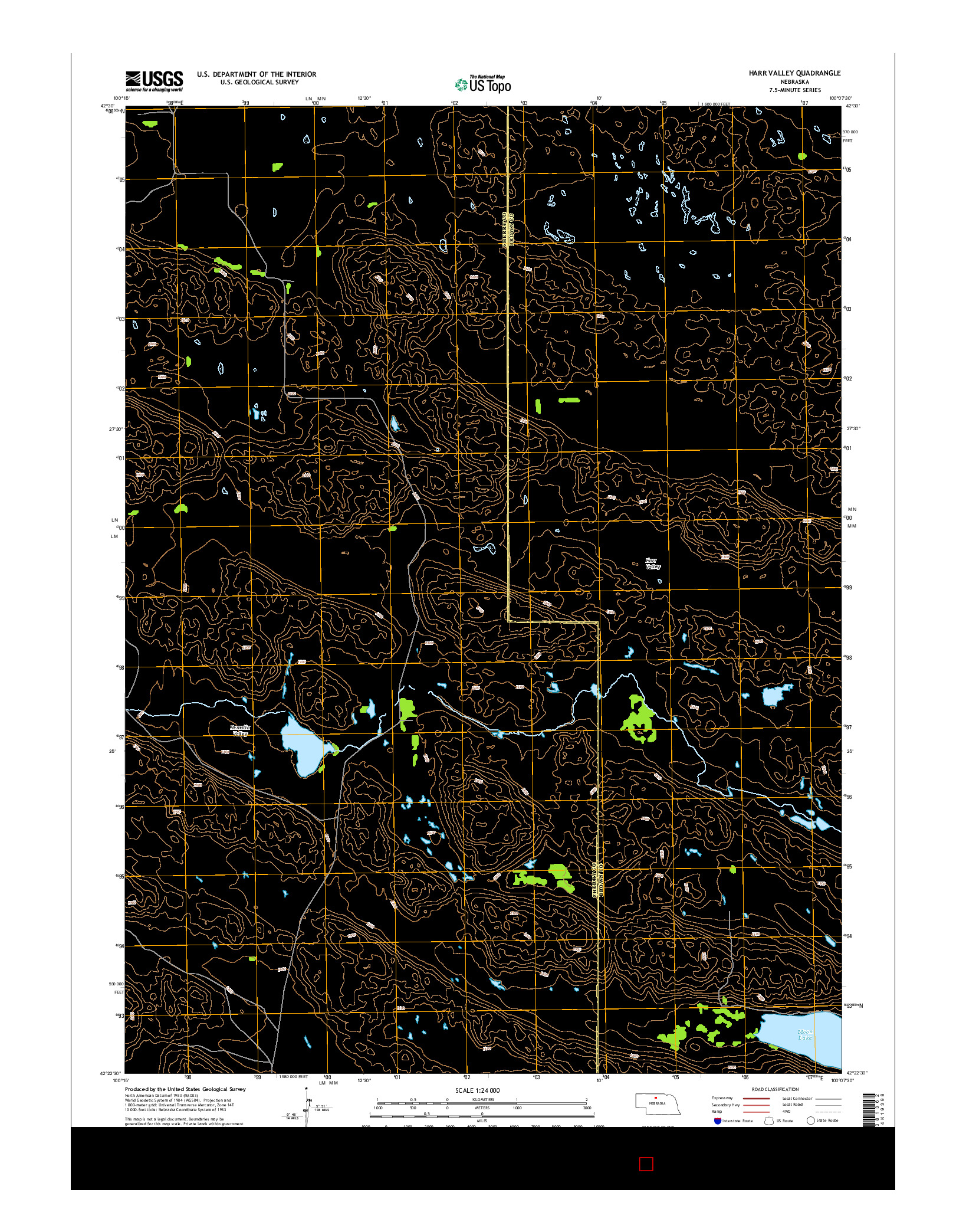 USGS US TOPO 7.5-MINUTE MAP FOR HARR VALLEY, NE 2014