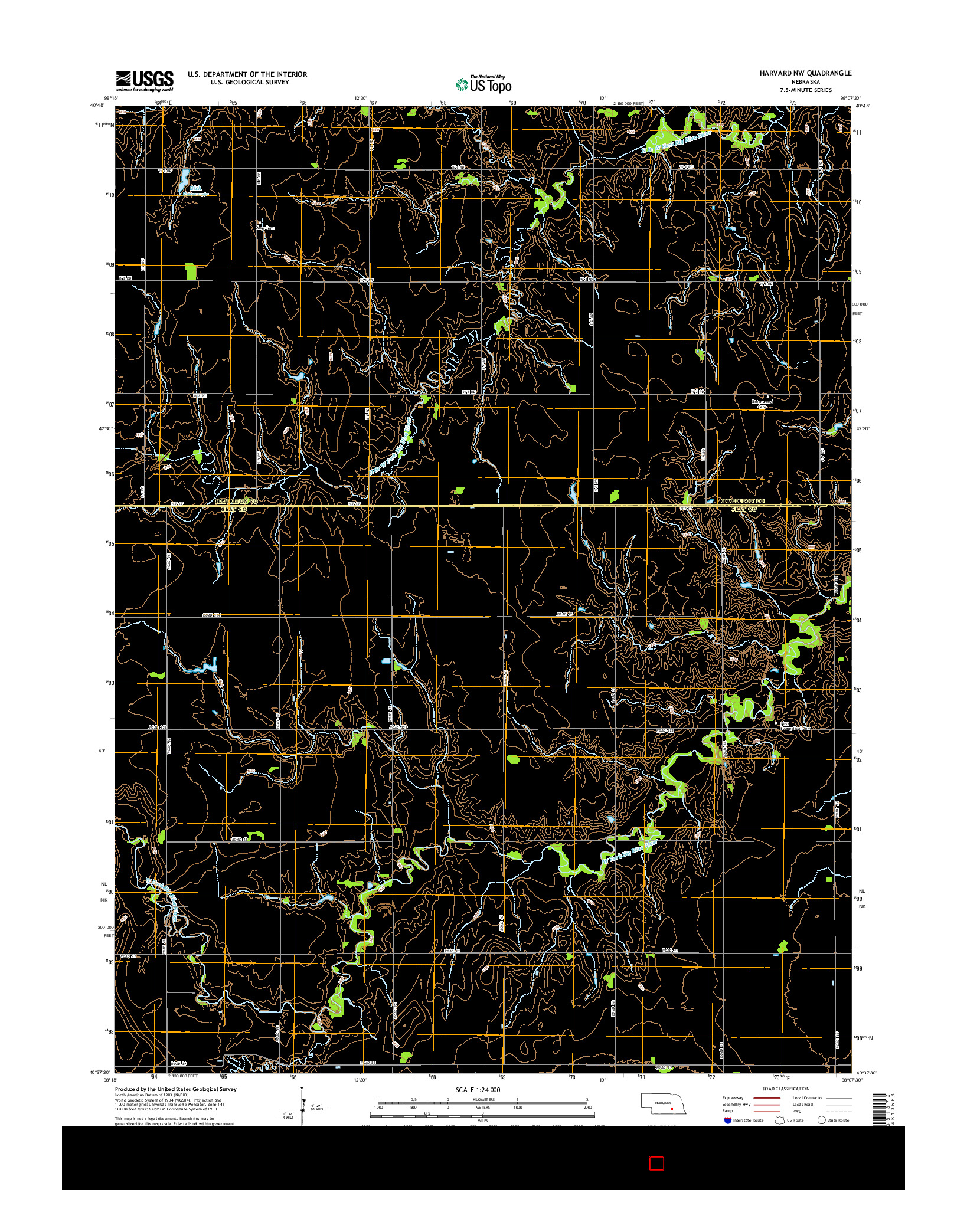 USGS US TOPO 7.5-MINUTE MAP FOR HARVARD NW, NE 2014