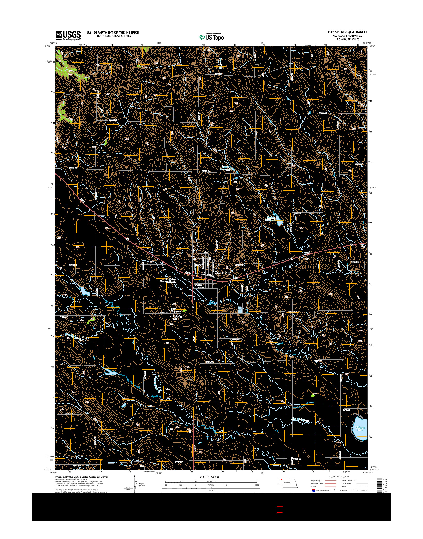 USGS US TOPO 7.5-MINUTE MAP FOR HAY SPRINGS, NE 2014