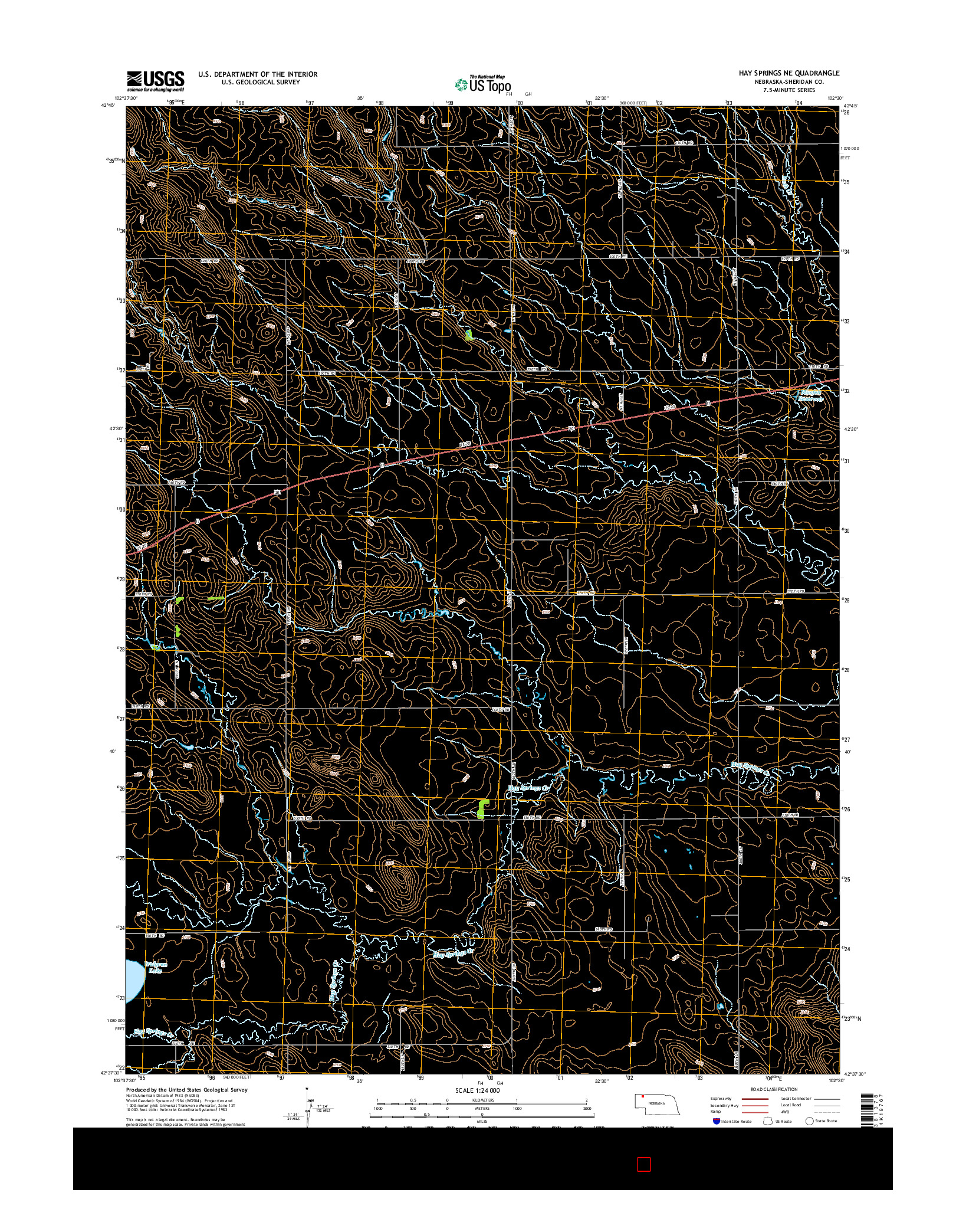 USGS US TOPO 7.5-MINUTE MAP FOR HAY SPRINGS NE, NE 2014