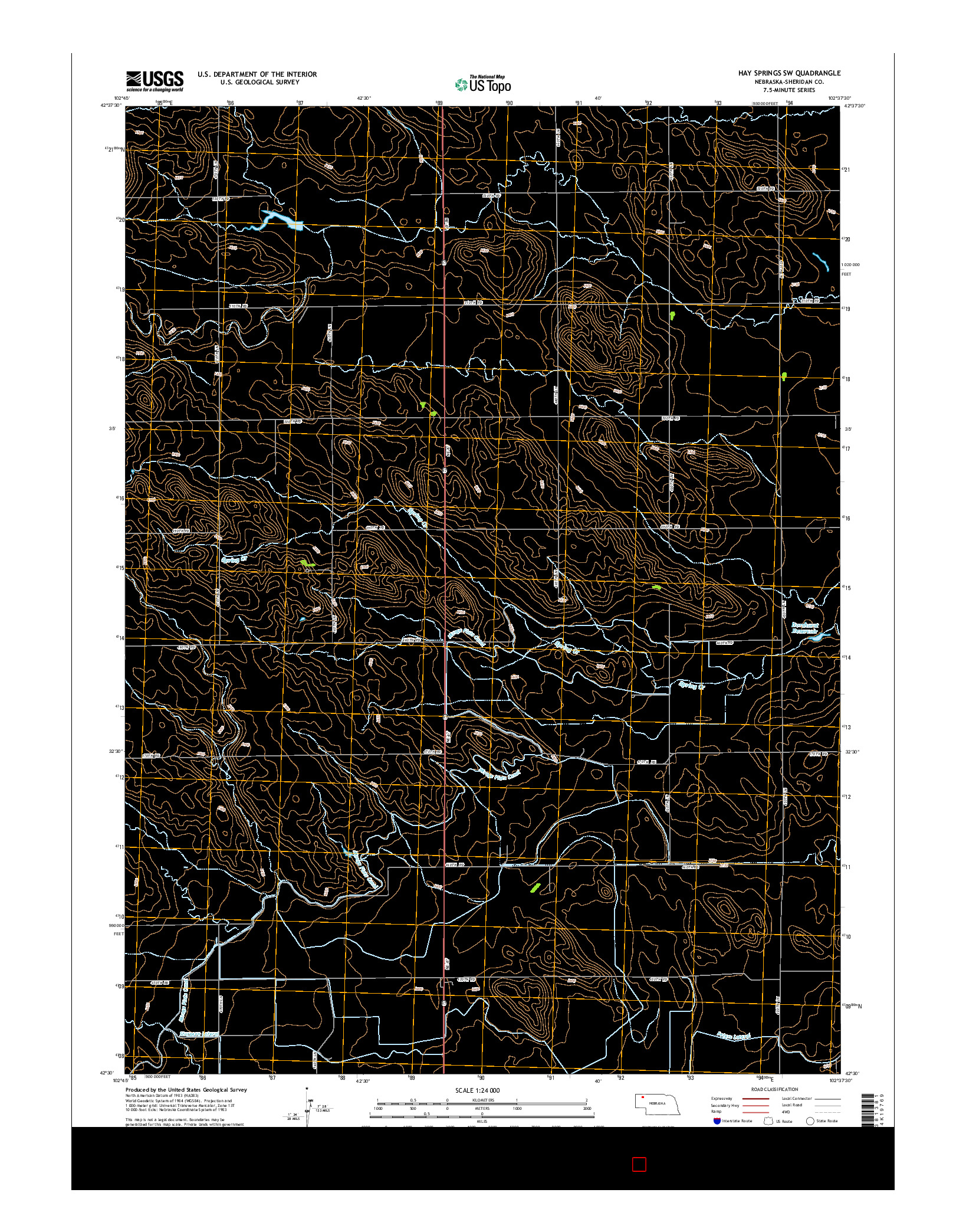 USGS US TOPO 7.5-MINUTE MAP FOR HAY SPRINGS SW, NE 2014