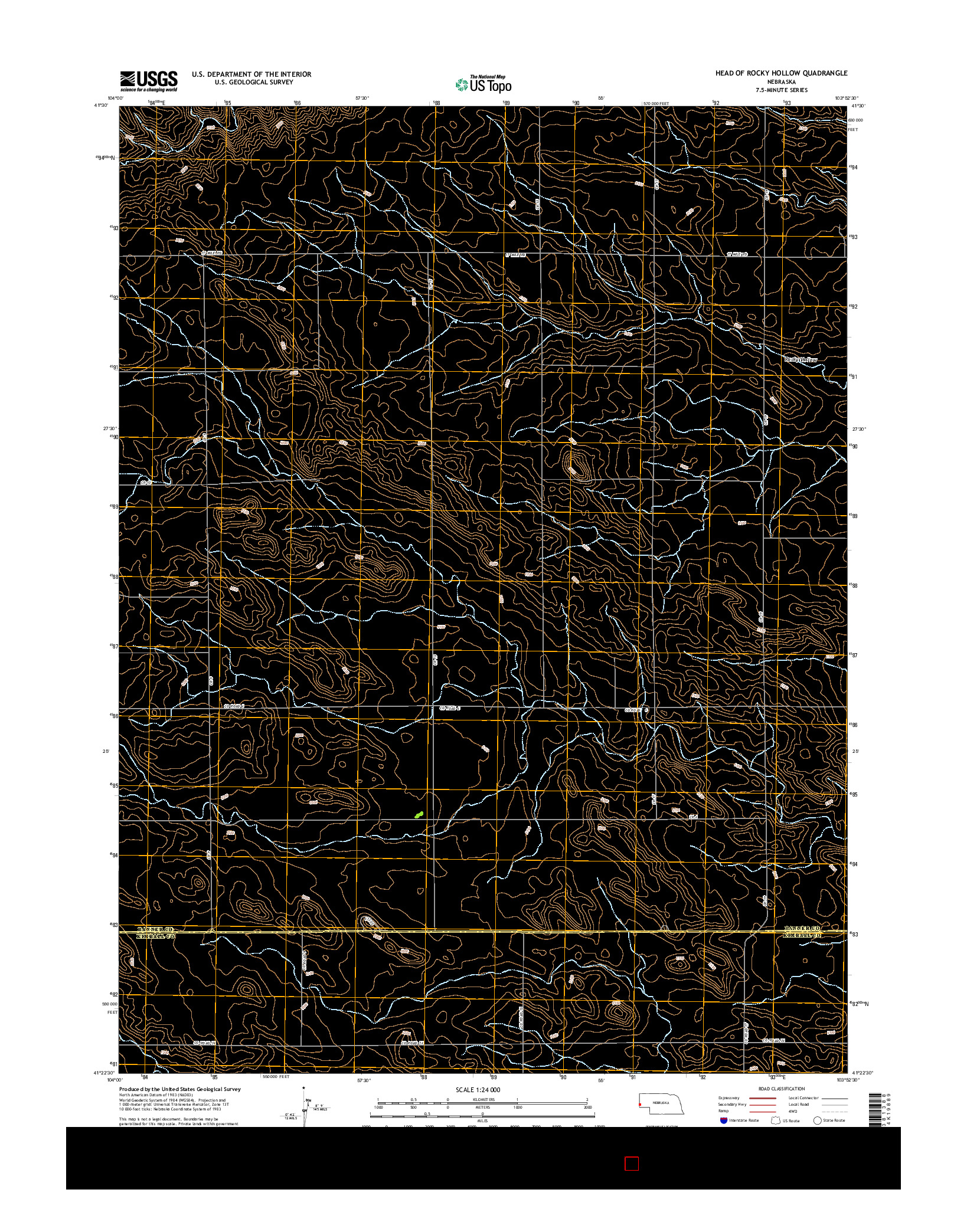 USGS US TOPO 7.5-MINUTE MAP FOR HEAD OF ROCKY HOLLOW, NE 2014