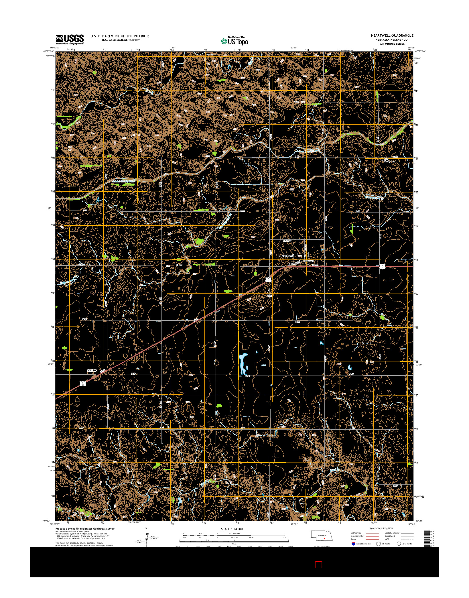 USGS US TOPO 7.5-MINUTE MAP FOR HEARTWELL, NE 2014