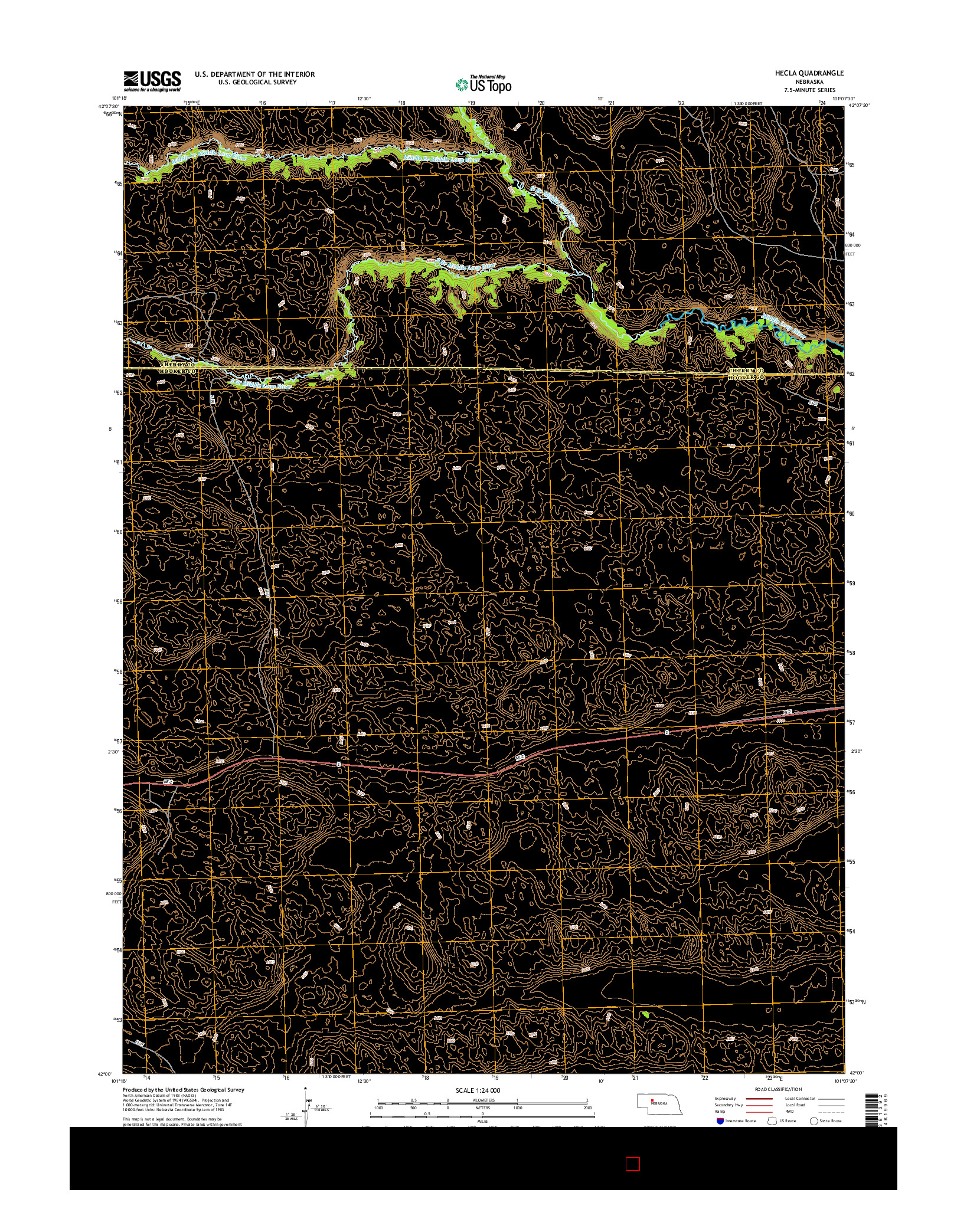 USGS US TOPO 7.5-MINUTE MAP FOR HECLA, NE 2014