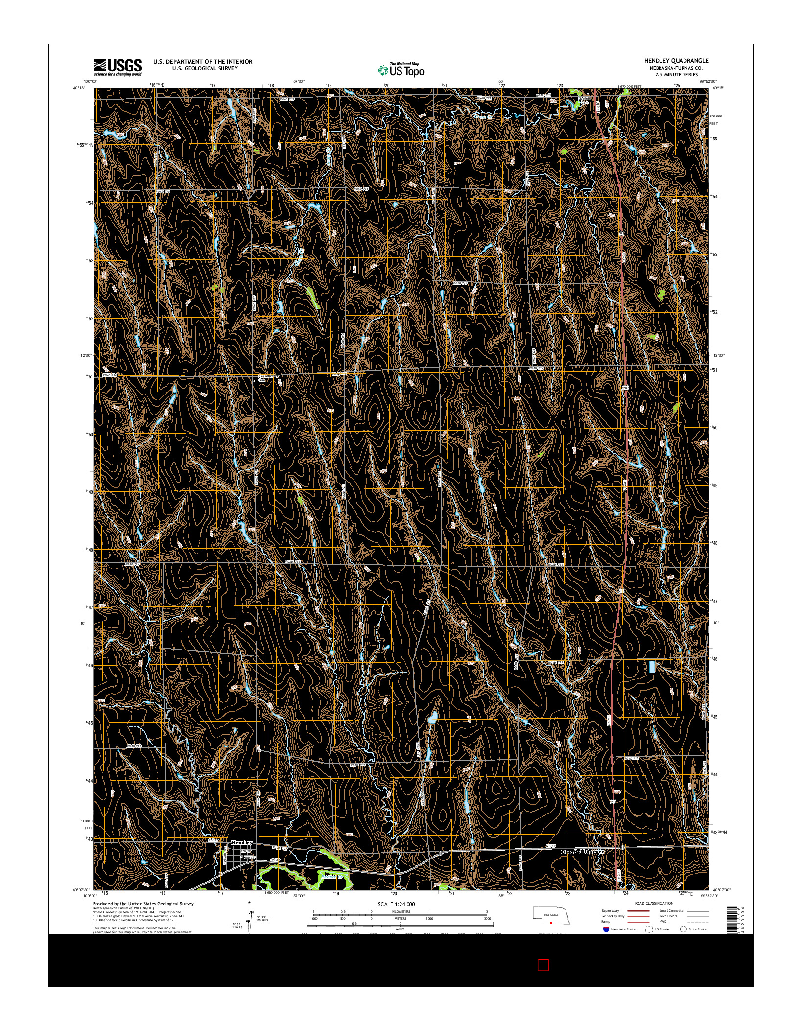 USGS US TOPO 7.5-MINUTE MAP FOR HENDLEY, NE 2014