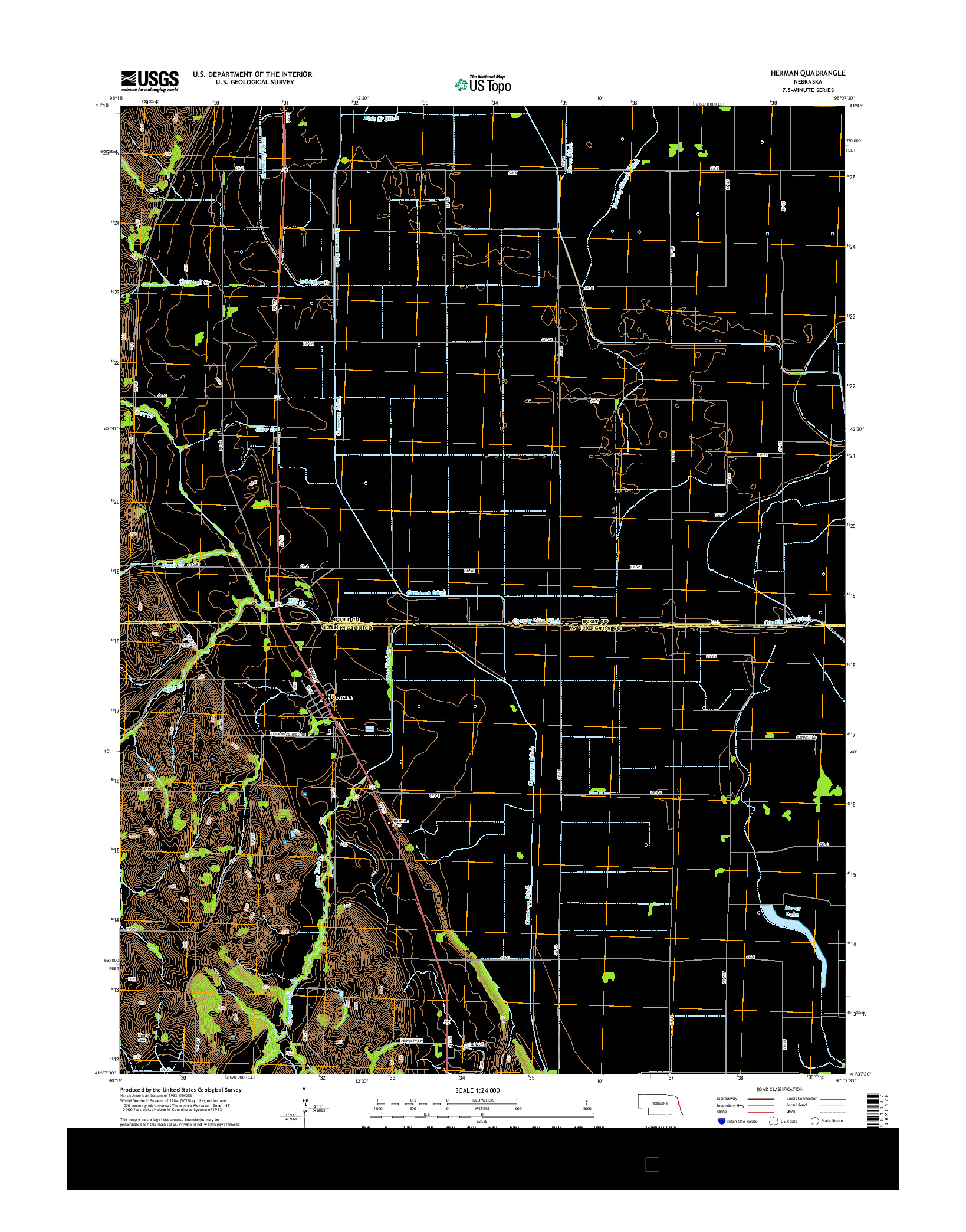 USGS US TOPO 7.5-MINUTE MAP FOR HERMAN, NE 2014