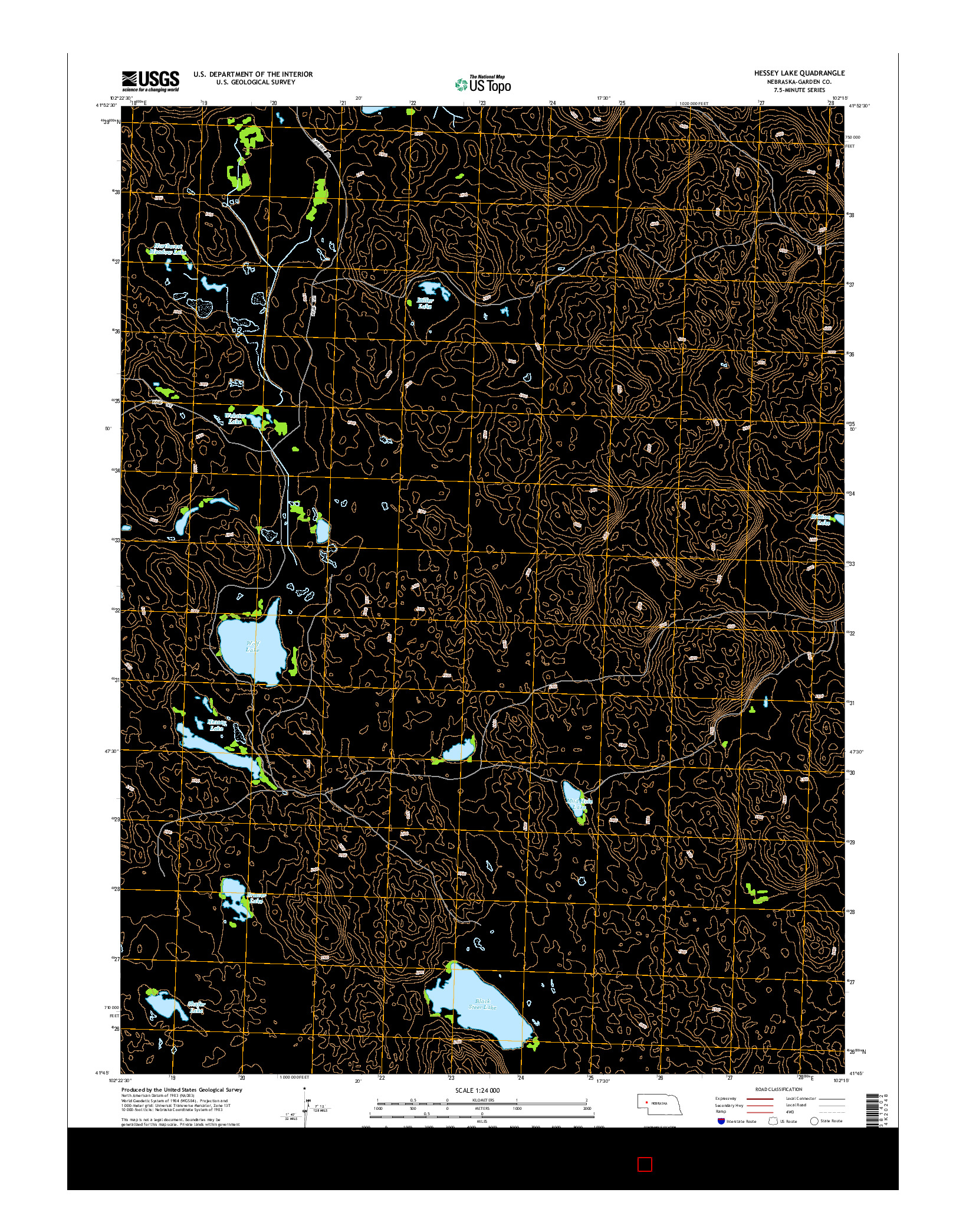 USGS US TOPO 7.5-MINUTE MAP FOR HESSEY LAKE, NE 2014