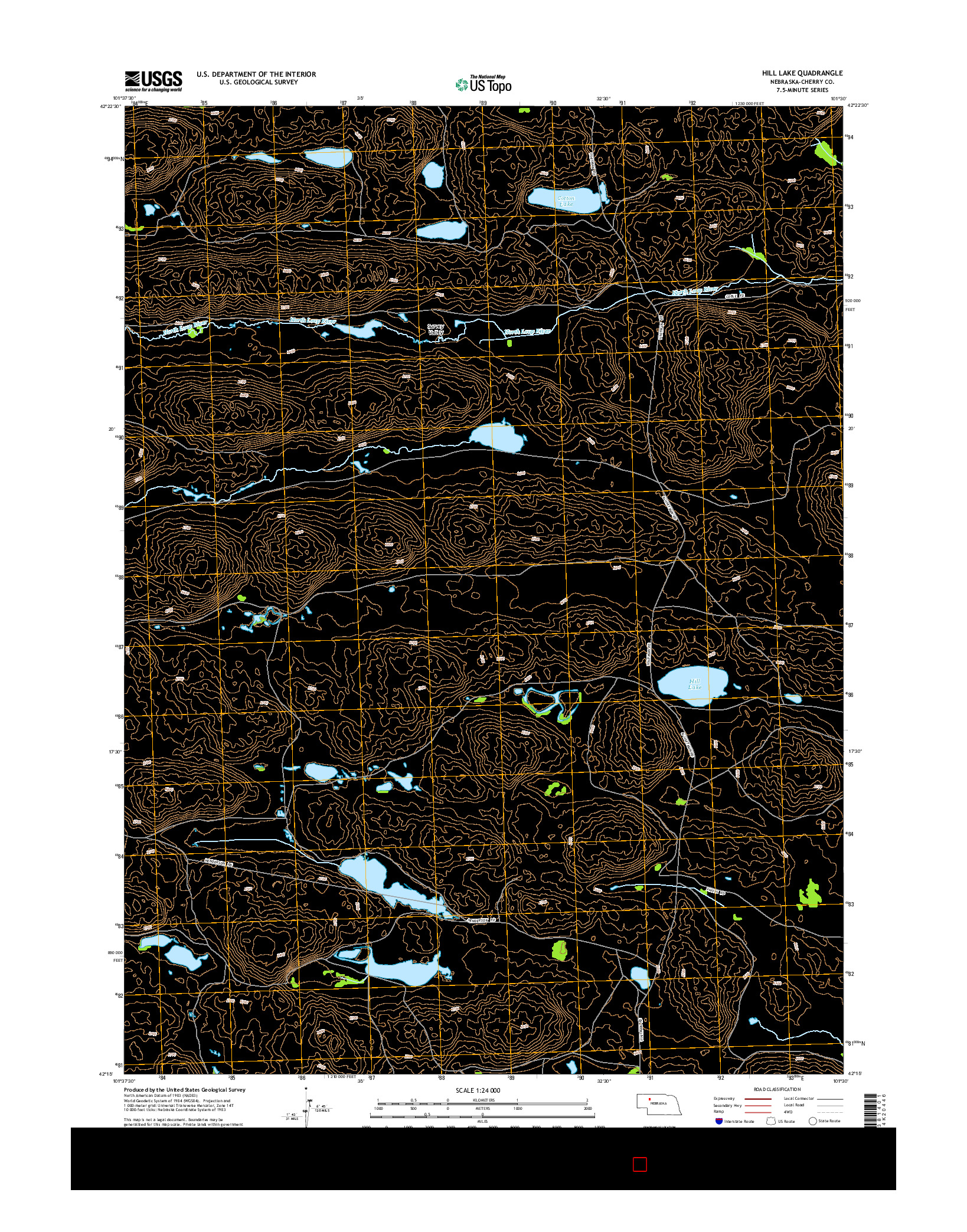 USGS US TOPO 7.5-MINUTE MAP FOR HILL LAKE, NE 2014