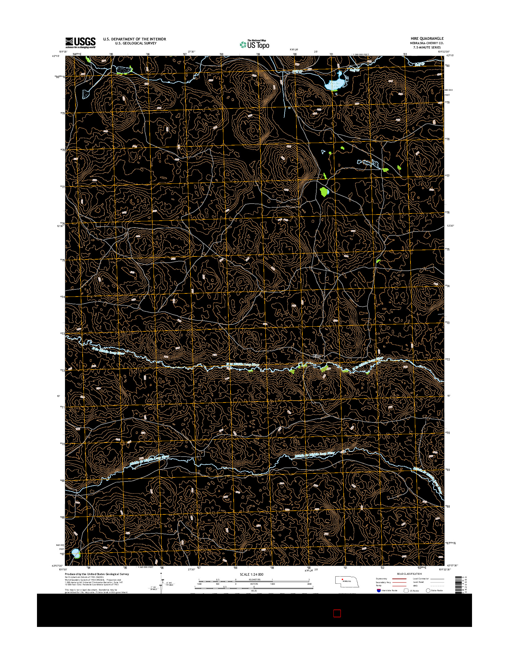 USGS US TOPO 7.5-MINUTE MAP FOR HIRE, NE 2014